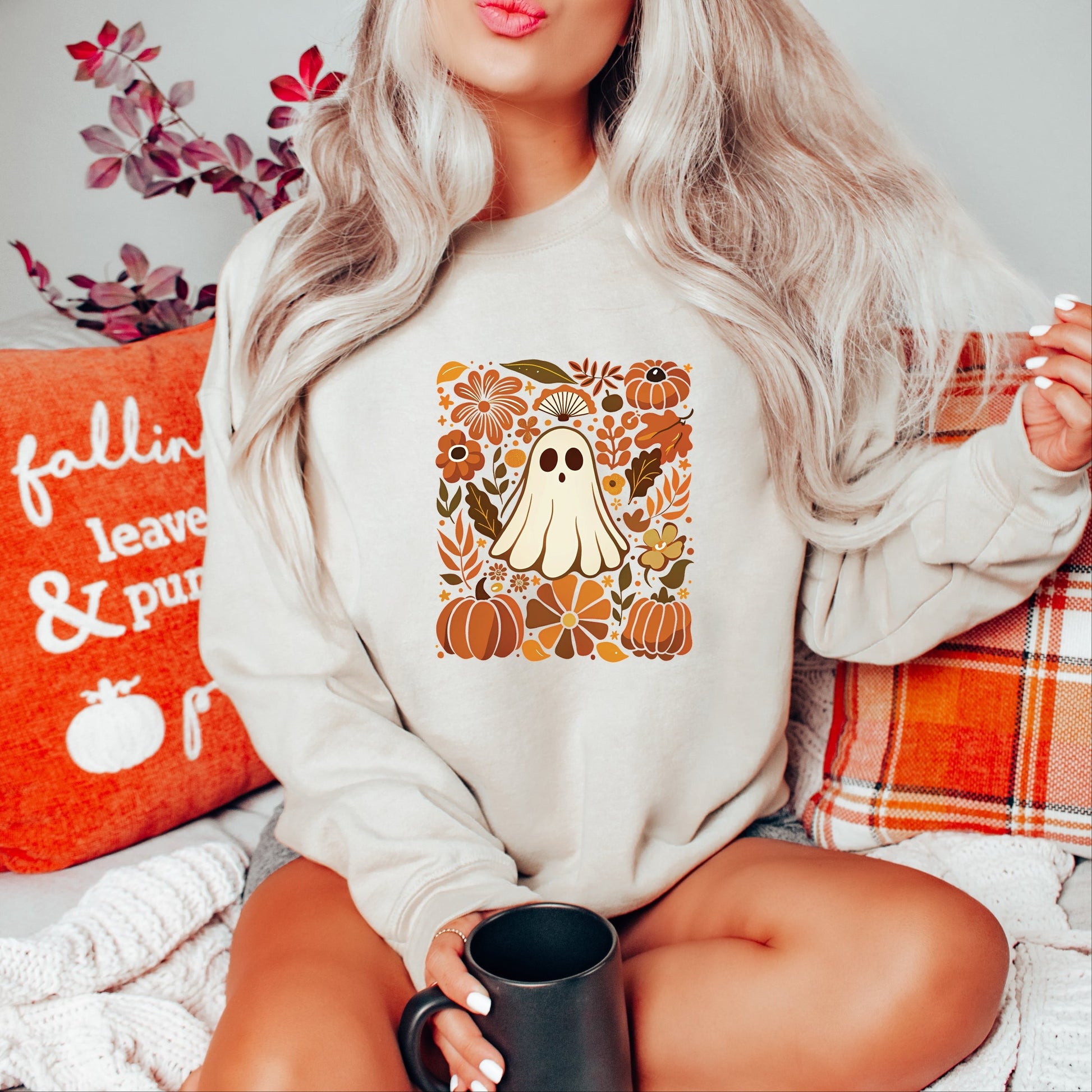 Ghost Floral Collage -  Womens Sweatshirt