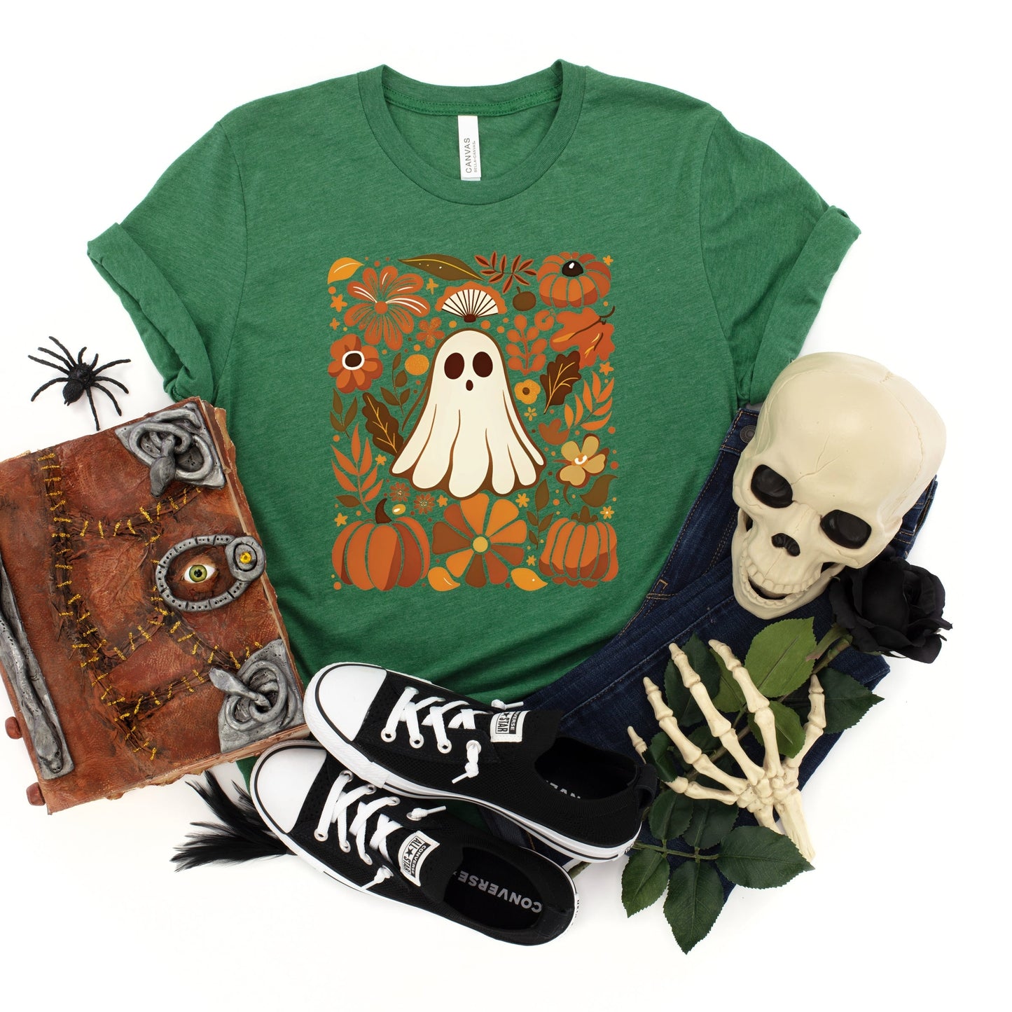 Ghost Floral Collage - Youth Short Sleeve Graphic T-Shirt and Toddler Short Sleeve Graphic T-Shirt