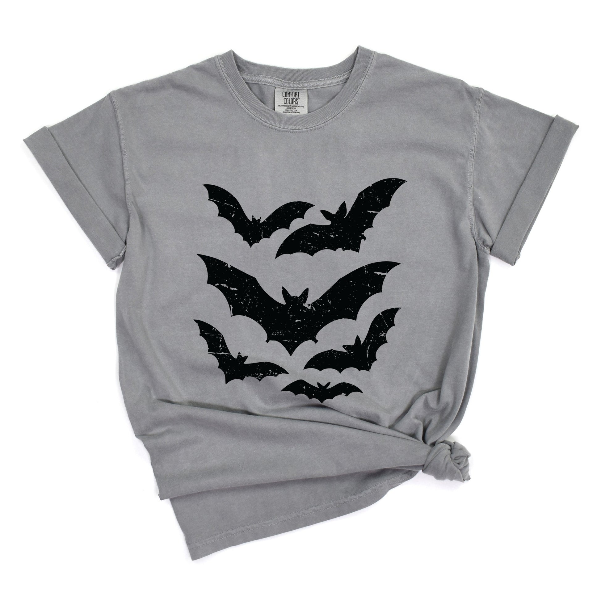 Halloween Bats Distressed - Womens Garment Dyed Tee