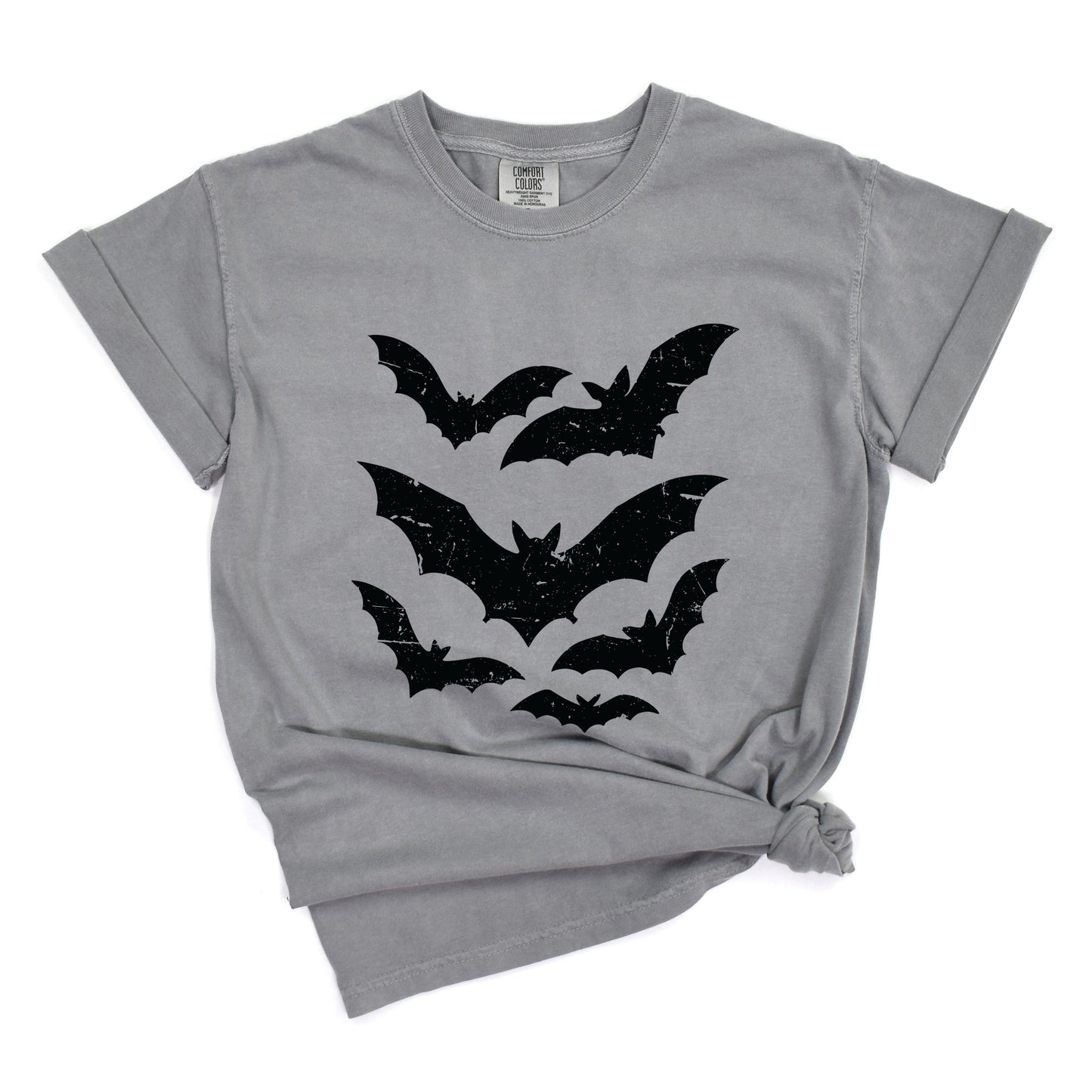 Halloween Bats Distressed - Womens Garment Dyed Tee