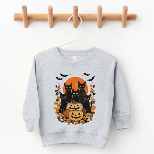 Black Cats Pumpkin Vintage - Toddler Graphic Sweatshirt and Youth Graphic Sweatshirt