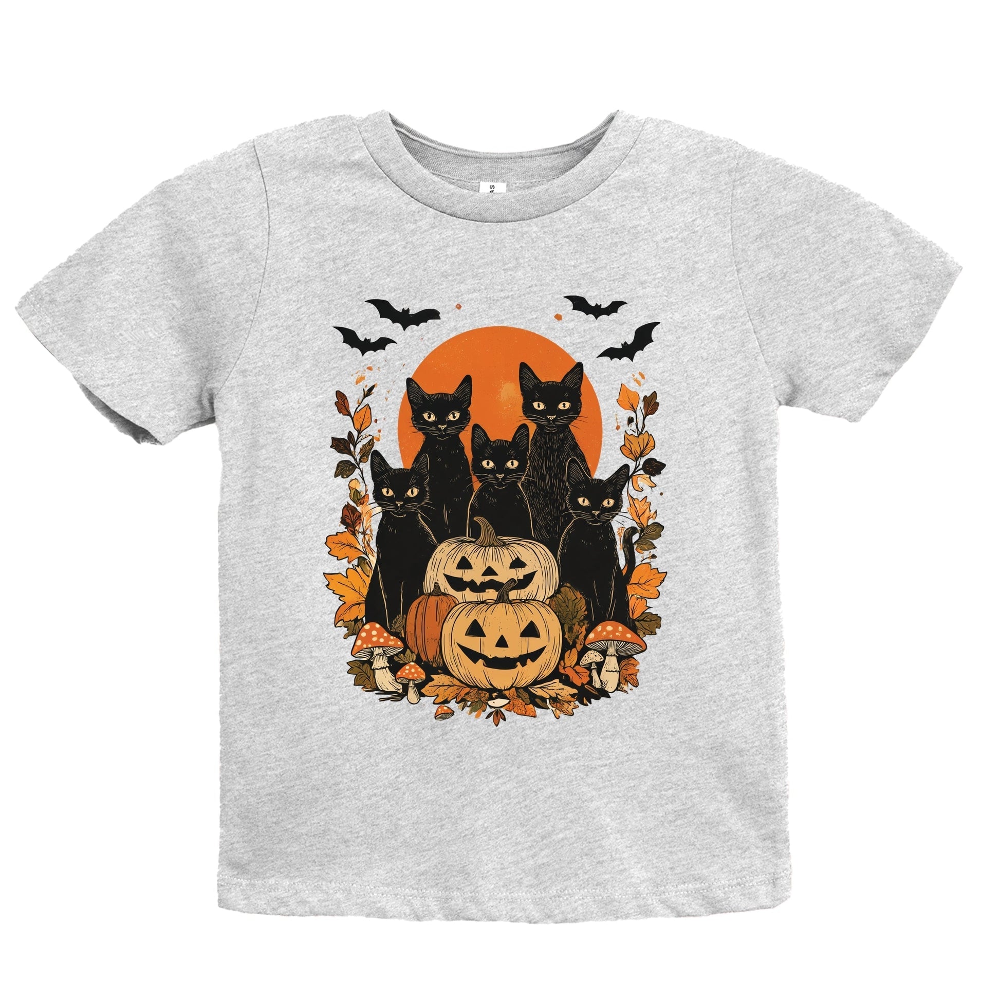 Black Cats Pumpkin Vintage - Toddler Short Sleeve Graphic T-Shirt and Youth Short Sleeve Graphic T-Shirt