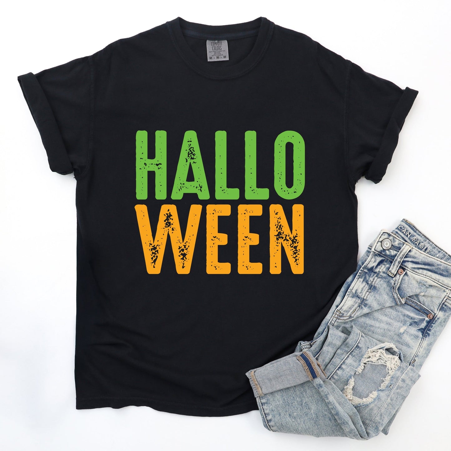 Halloween Bright Distressed - Garment Dyed Tee