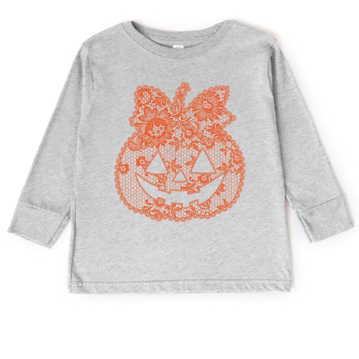 Pumpkin Doily Coquette - Youth Long Sleeve Graphic T-Shirt and Toddler Long Sleeve Graphic Tee