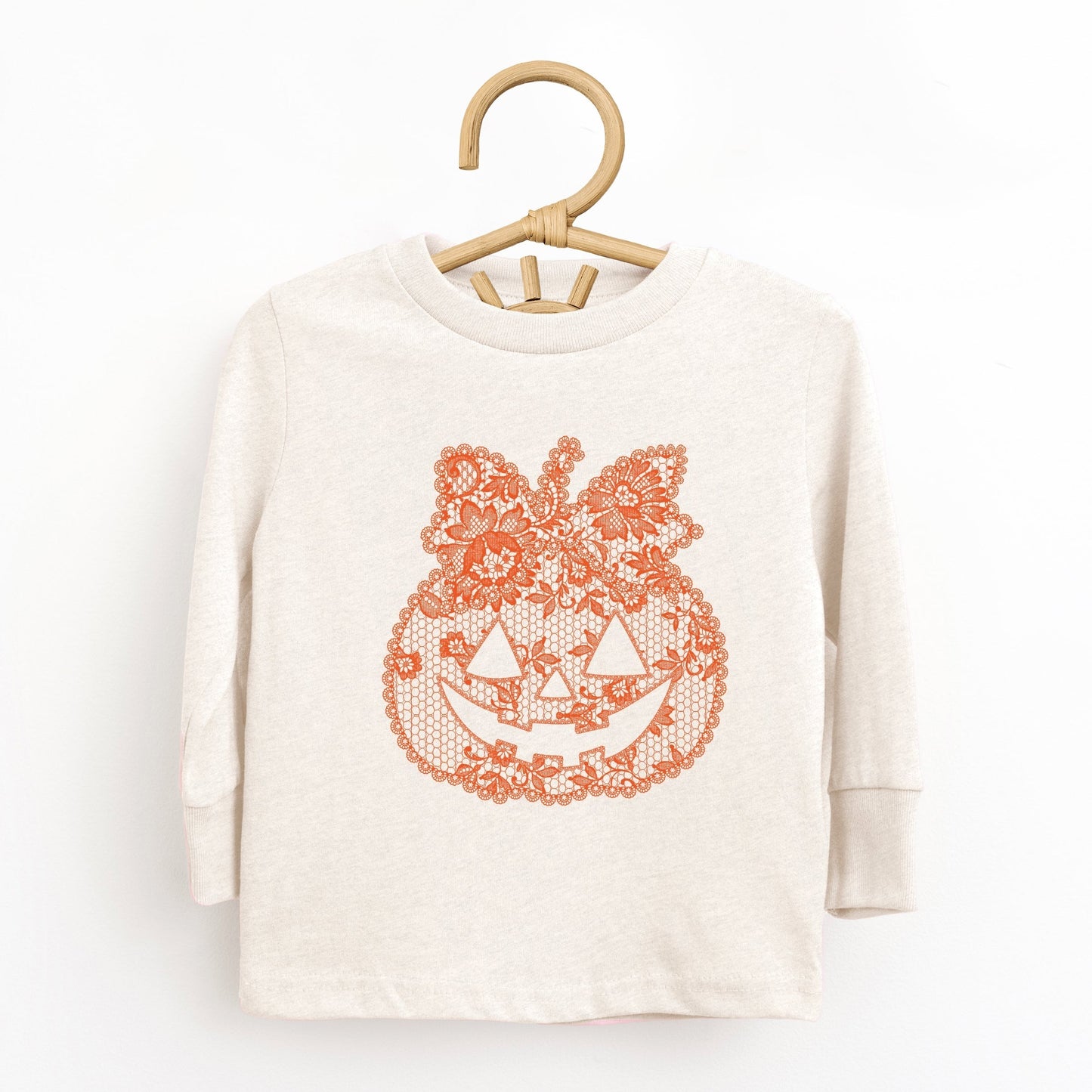 Pumpkin Doily Coquette - Youth Long Sleeve Graphic T-Shirt and Toddler Long Sleeve Graphic Tee
