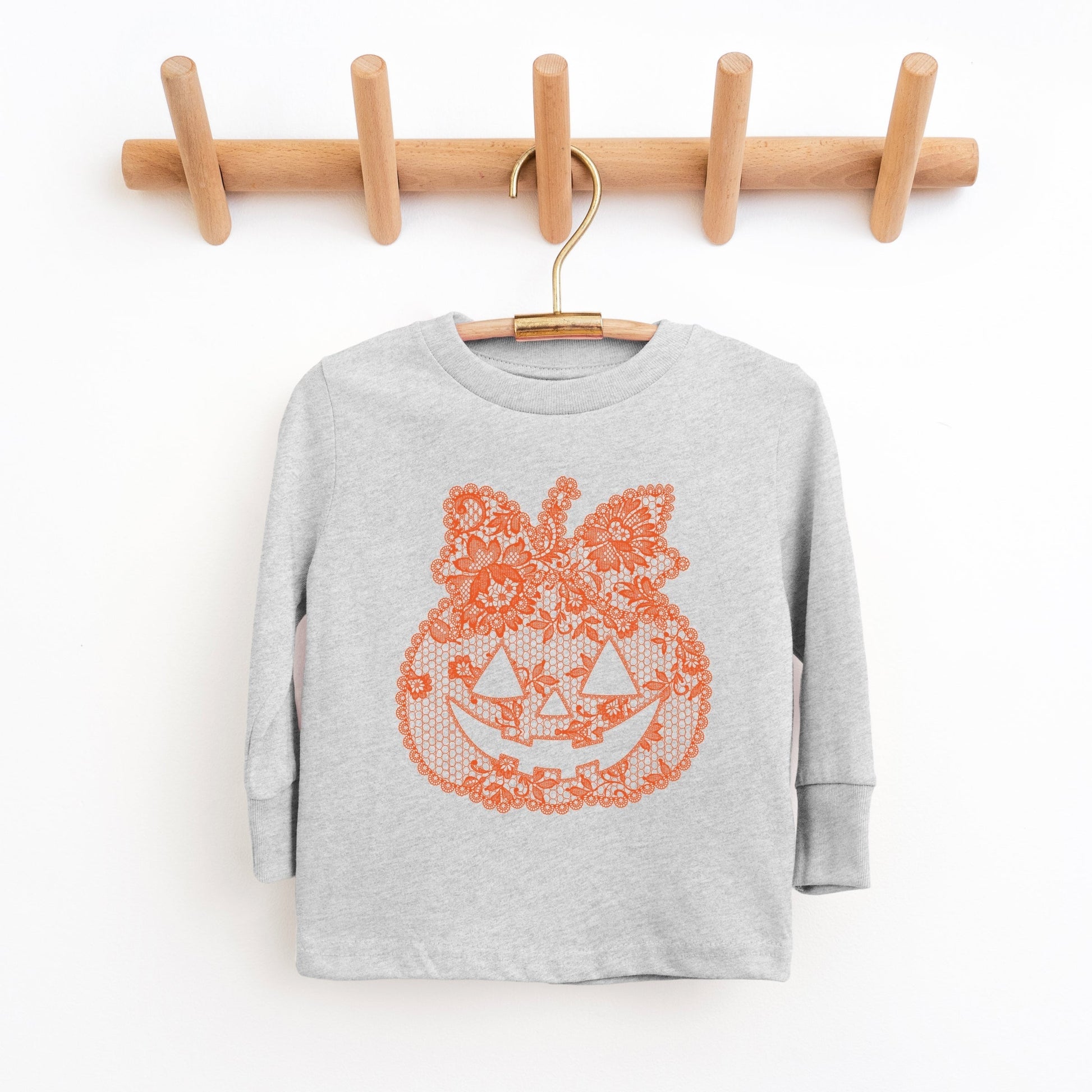 Pumpkin Doily Coquette - Youth Long Sleeve Graphic T-Shirt and Toddler Long Sleeve Graphic Tee