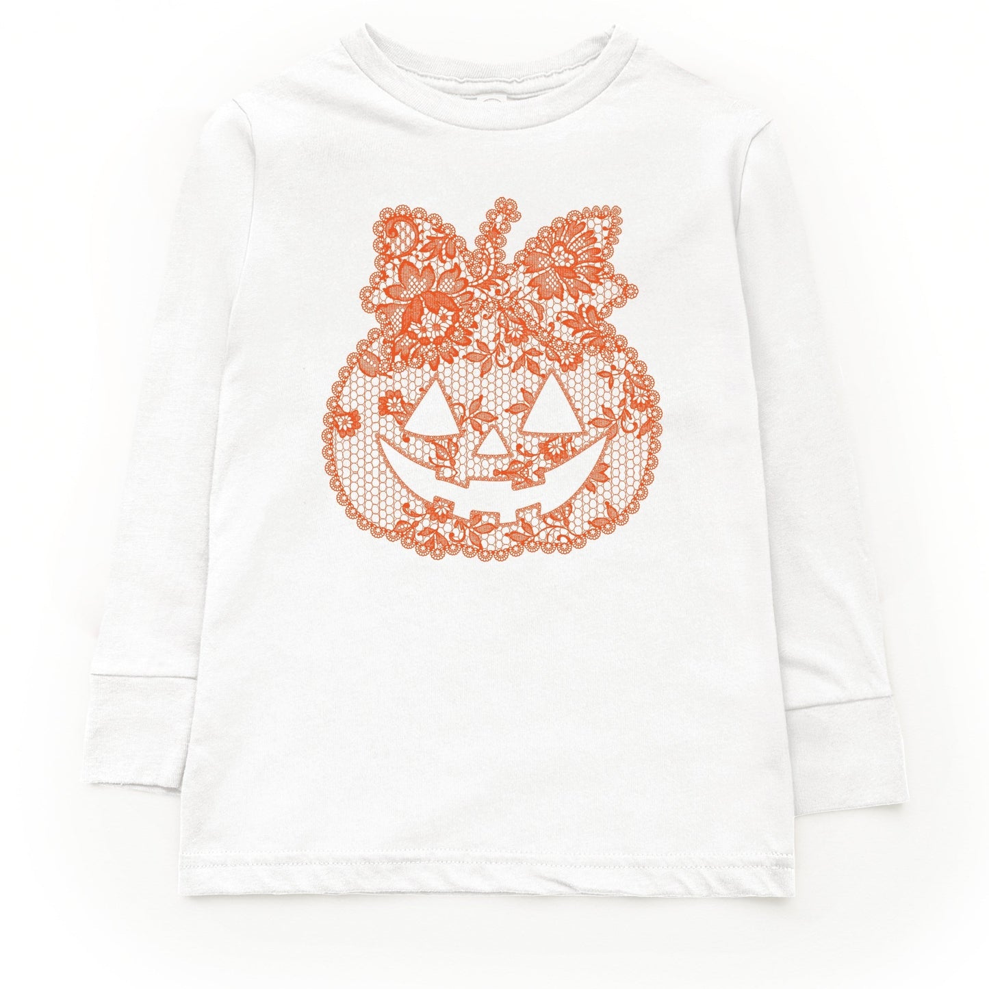Pumpkin Doily Coquette - Youth Long Sleeve Graphic T-Shirt and Toddler Long Sleeve Graphic Tee