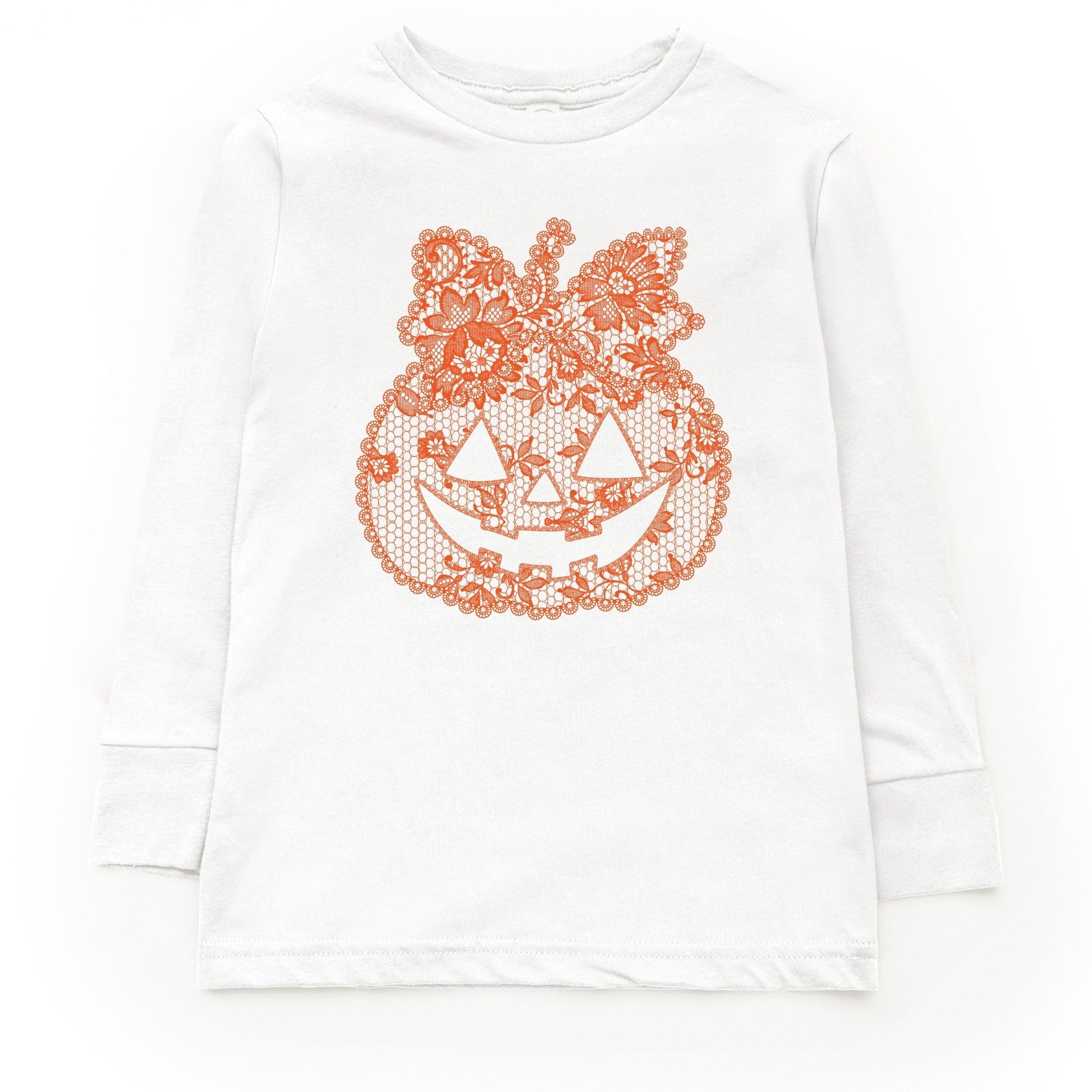 Pumpkin Doily Coquette - Youth Long Sleeve Graphic T-Shirt and Toddler Long Sleeve Graphic Tee