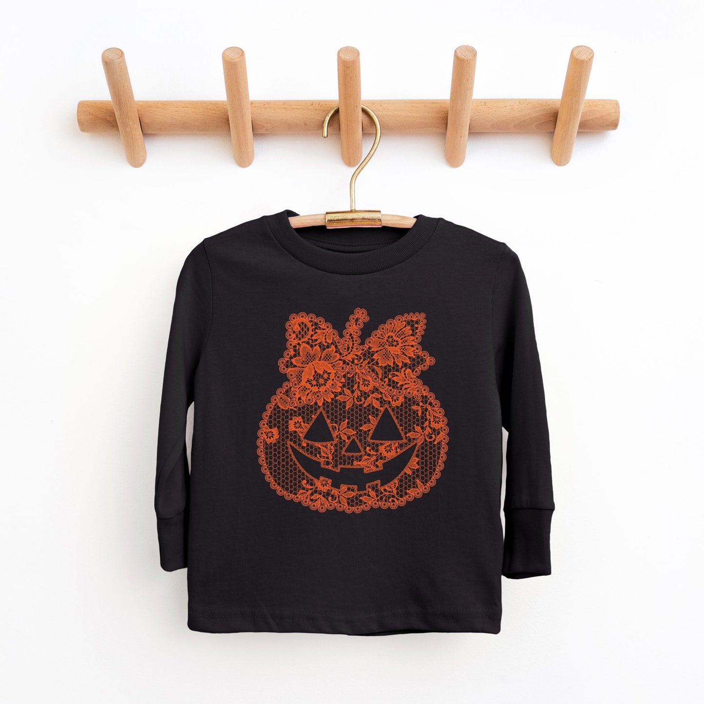 Pumpkin Doily Coquette - Youth Long Sleeve Graphic T-Shirt and Toddler Long Sleeve Graphic Tee