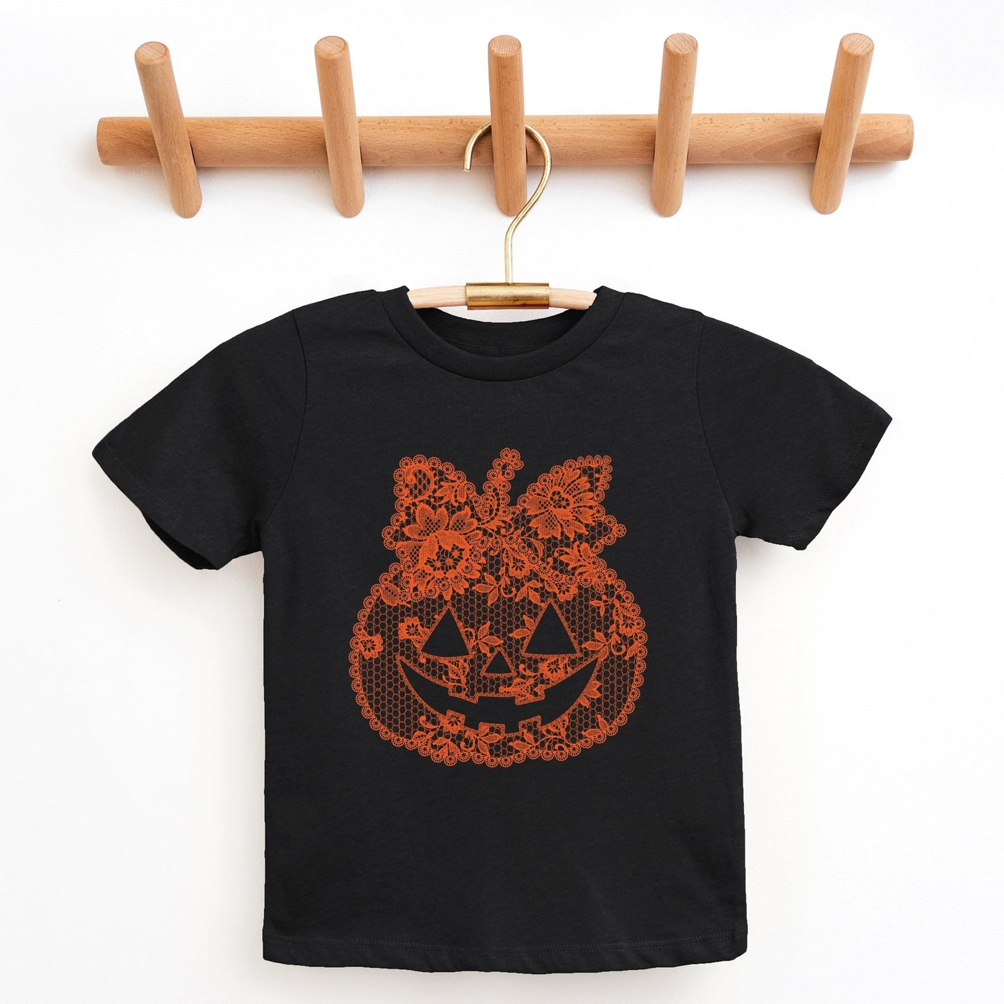 Pumpkin Doily Coquette - Youth Short Sleeve Graphic T-Shirt and Toddler Short Sleeve Graphic T-Shirt