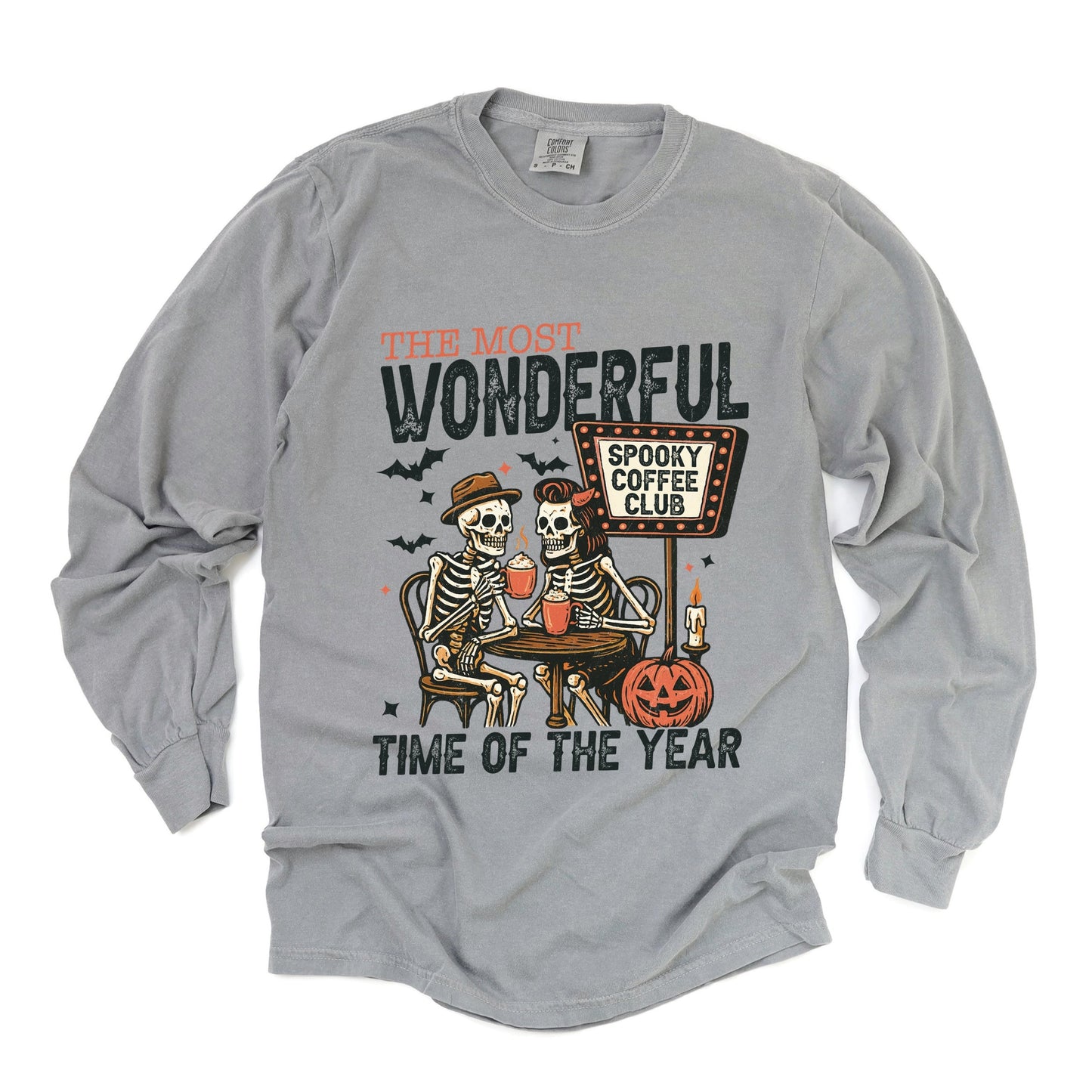 Halloween Wonderful Time of the Year Skeletons - Garment Dyed Long Sleeve