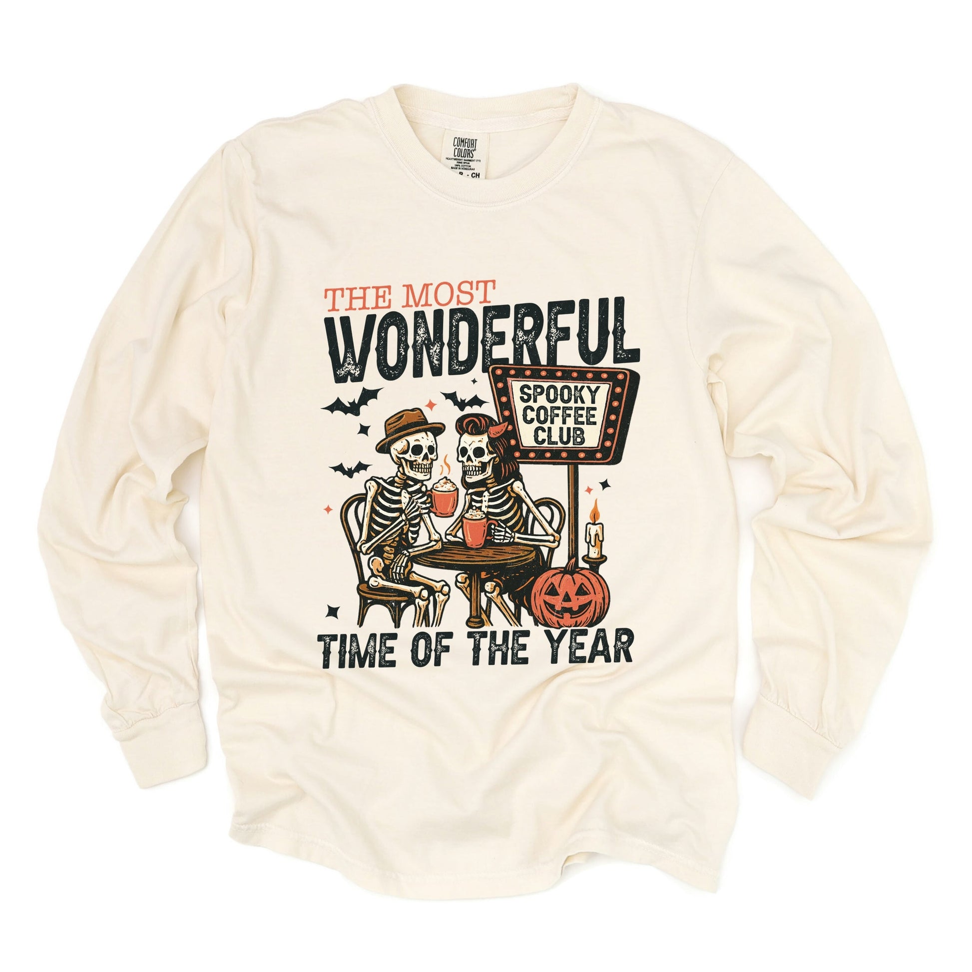 Halloween Wonderful Time of the Year Skeletons - Garment Dyed Long Sleeve