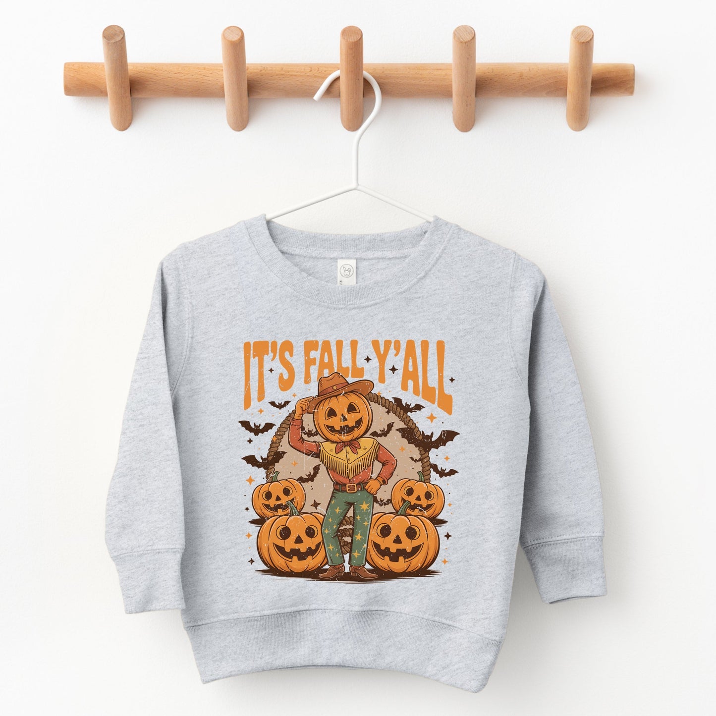 It's Fall Y'all Pumpkin Cowboy - Toddler Graphic Sweatshirt and Youth Graphic Sweatshirt