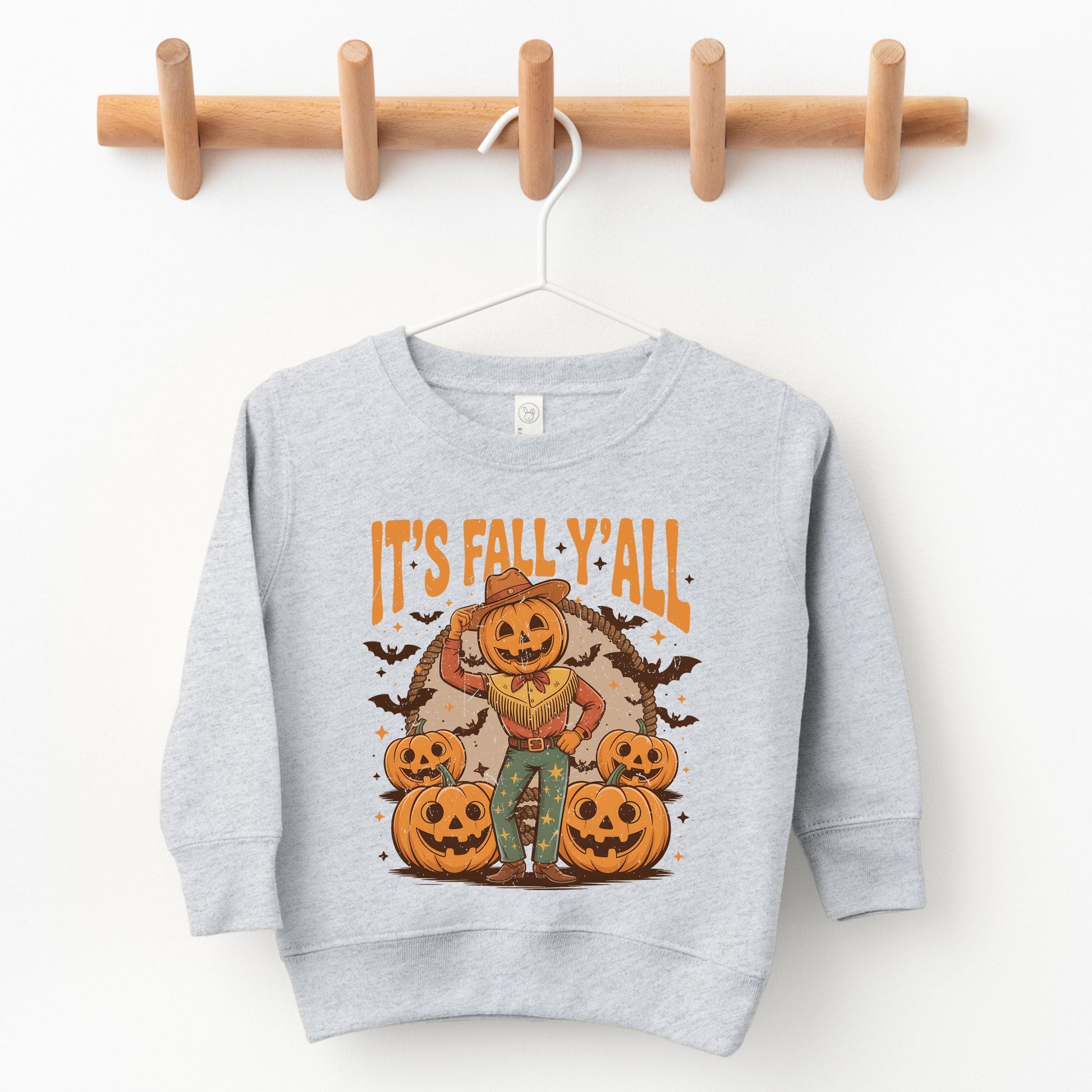 It's Fall Y'all Pumpkin Cowboy - Toddler Graphic Sweatshirt and Youth Graphic Sweatshirt