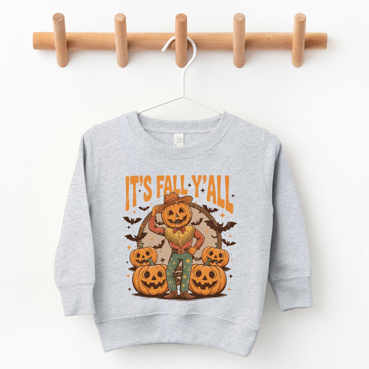 It's Fall Y'all Pumpkin Cowboy - Toddler Graphic Sweatshirt and Youth Graphic Sweatshirt