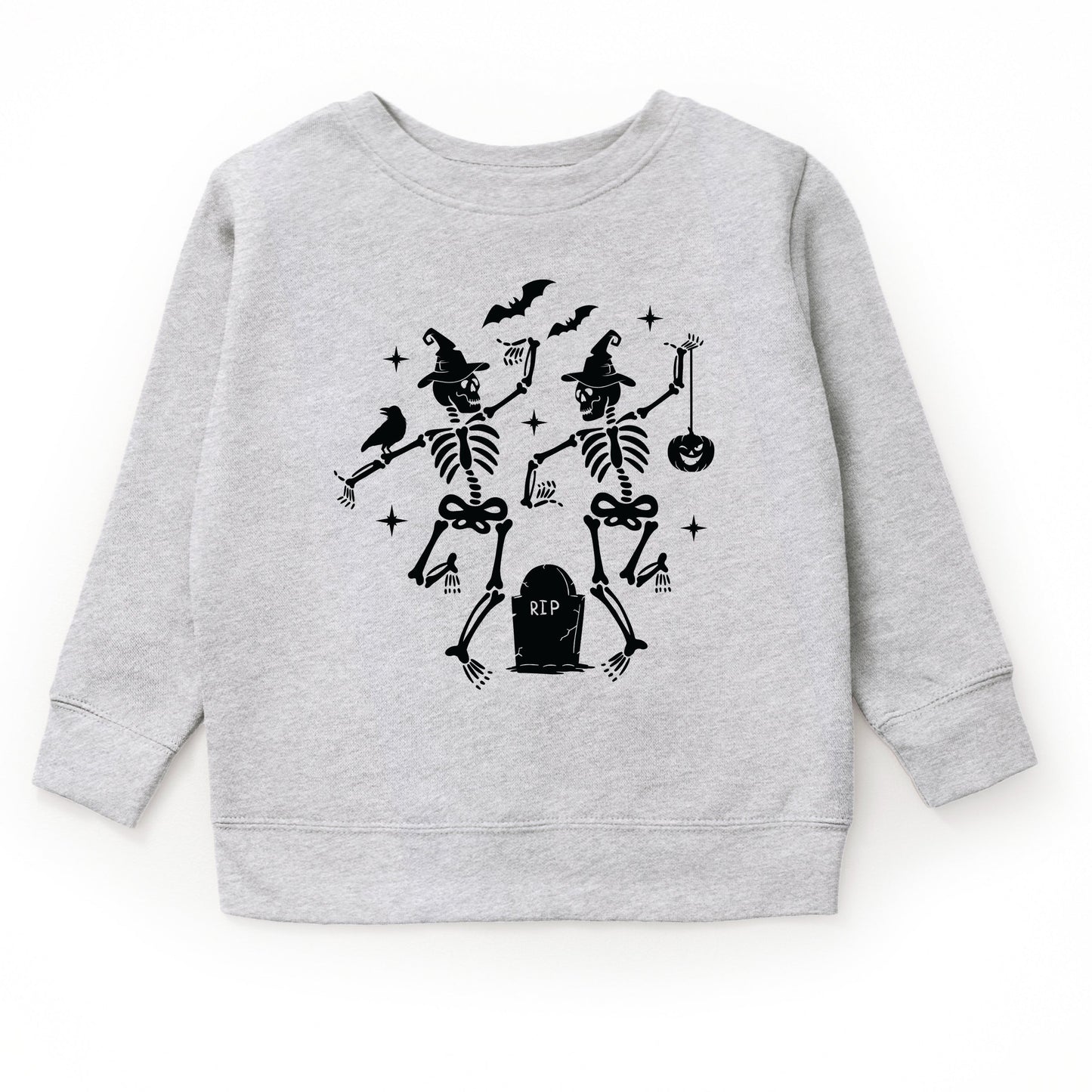 Two Skeletons Dancing Grave - Toddler Graphic Sweatshirt and Youth Graphic Sweatshirt