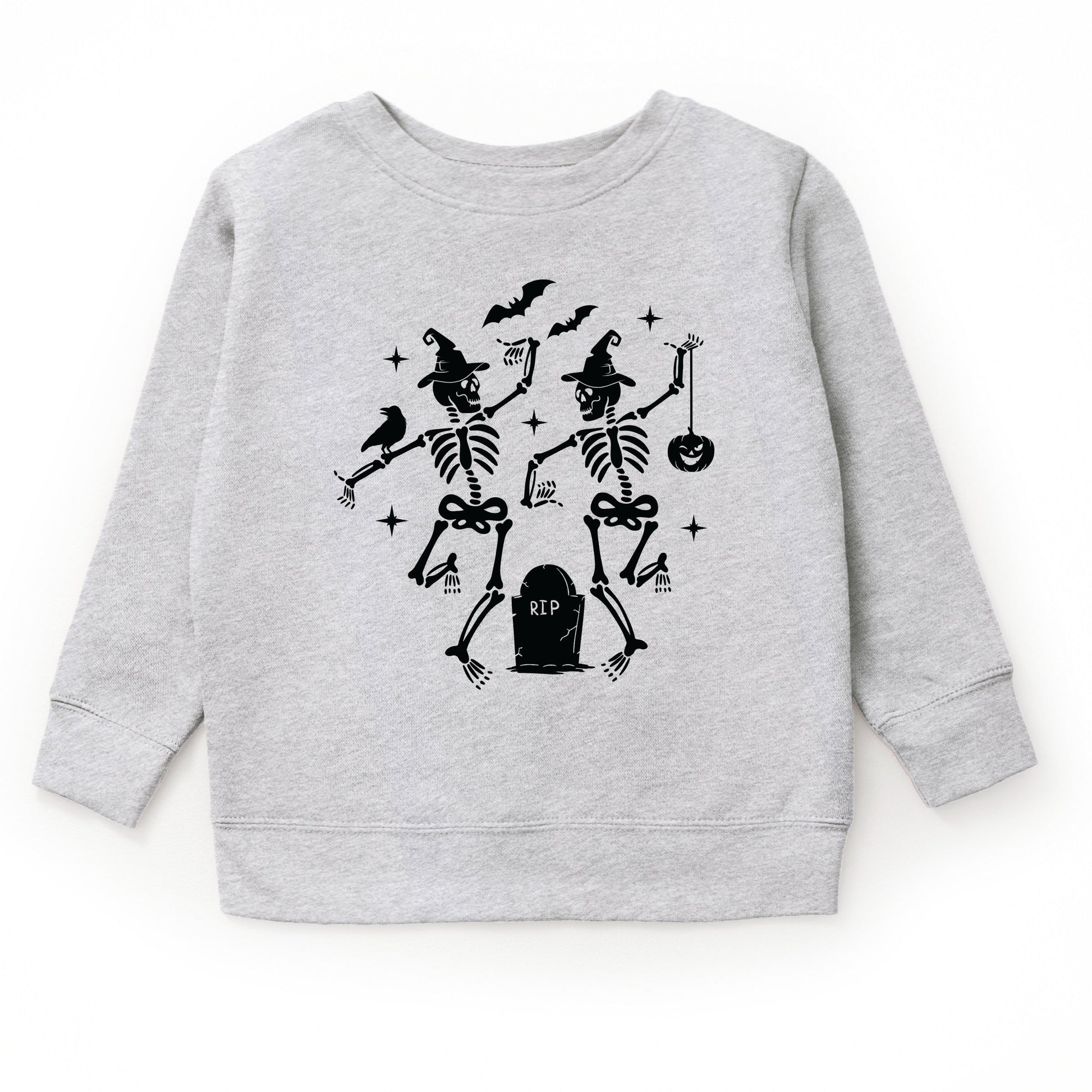 Two Skeletons Dancing Grave - Toddler Graphic Sweatshirt and Youth Graphic Sweatshirt