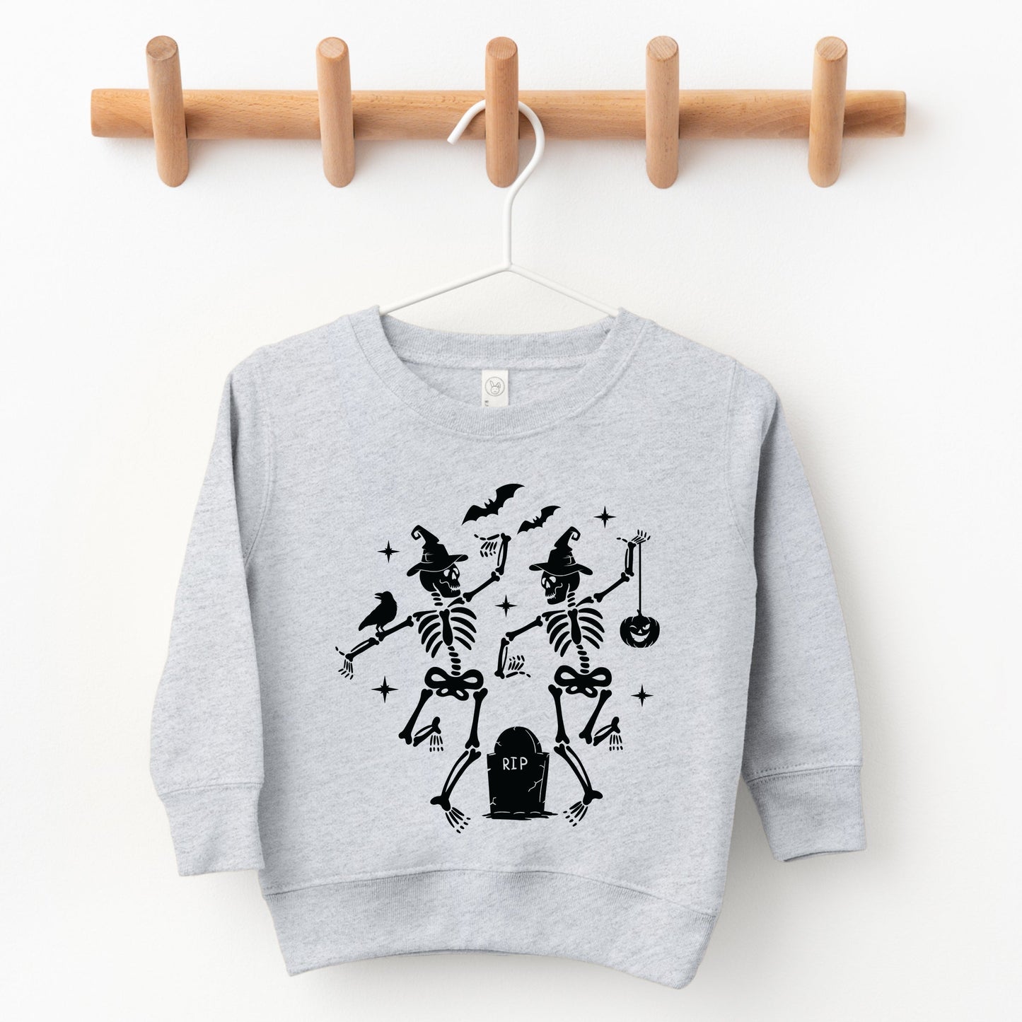 Two Skeletons Dancing Grave - Toddler Graphic Sweatshirt and Youth Graphic Sweatshirt