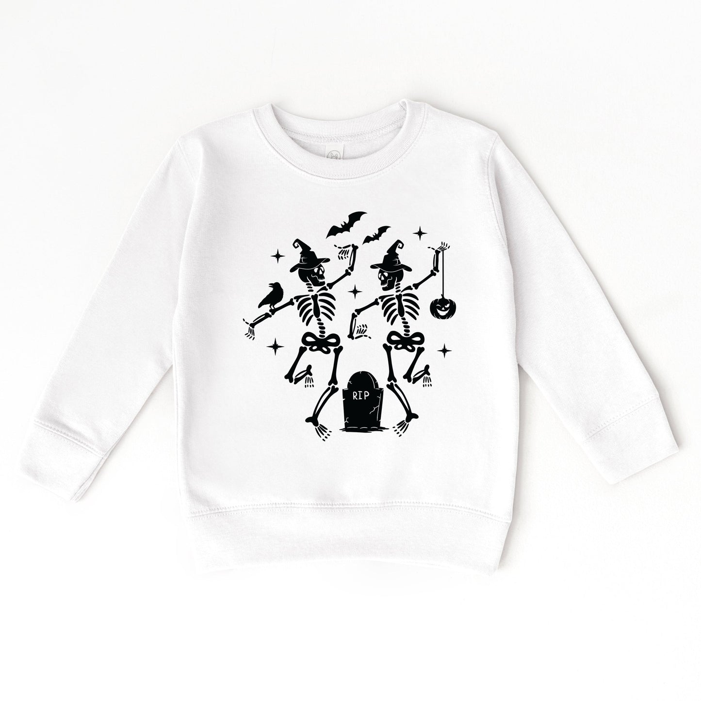 Two Skeletons Dancing Grave - Toddler Graphic Sweatshirt and Youth Graphic Sweatshirt