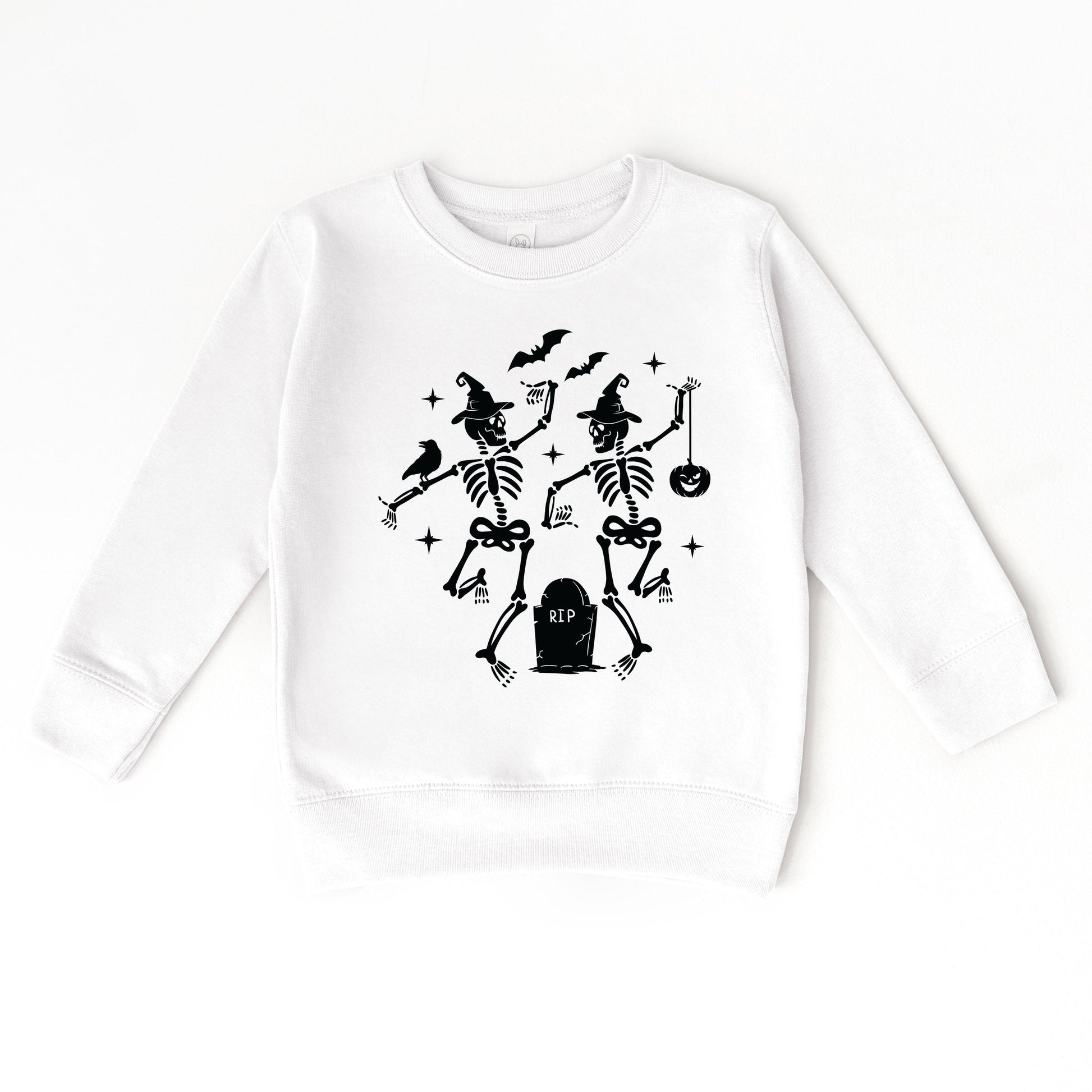Two Skeletons Dancing Grave - Toddler Graphic Sweatshirt and Youth Graphic Sweatshirt