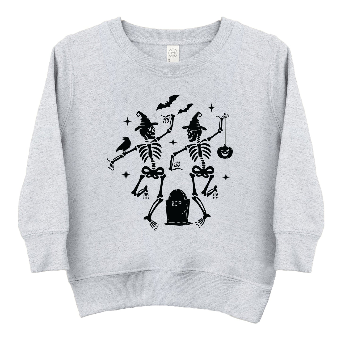 Two Skeletons Dancing Grave - Toddler Graphic Sweatshirt and Youth Graphic Sweatshirt