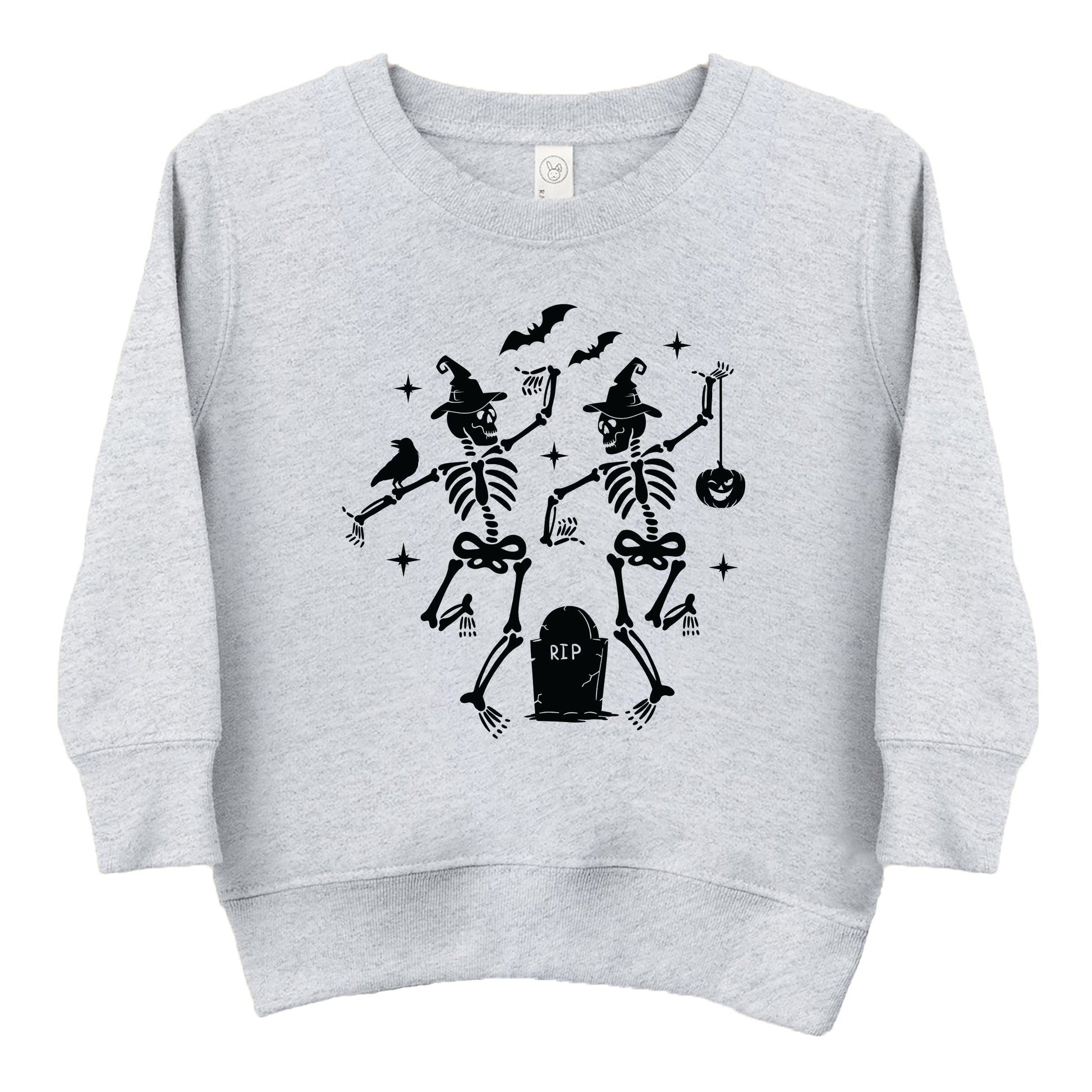 Two Skeletons Dancing Grave - Toddler Graphic Sweatshirt and Youth Graphic Sweatshirt