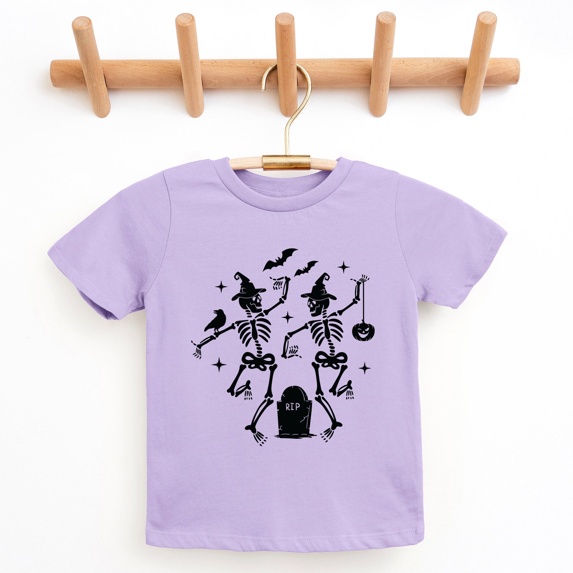 Two Skeletons Dancing Grave - Youth Short Sleeve Graphic T-Shirt and Toddler Short Sleeve Graphic T-Shirt