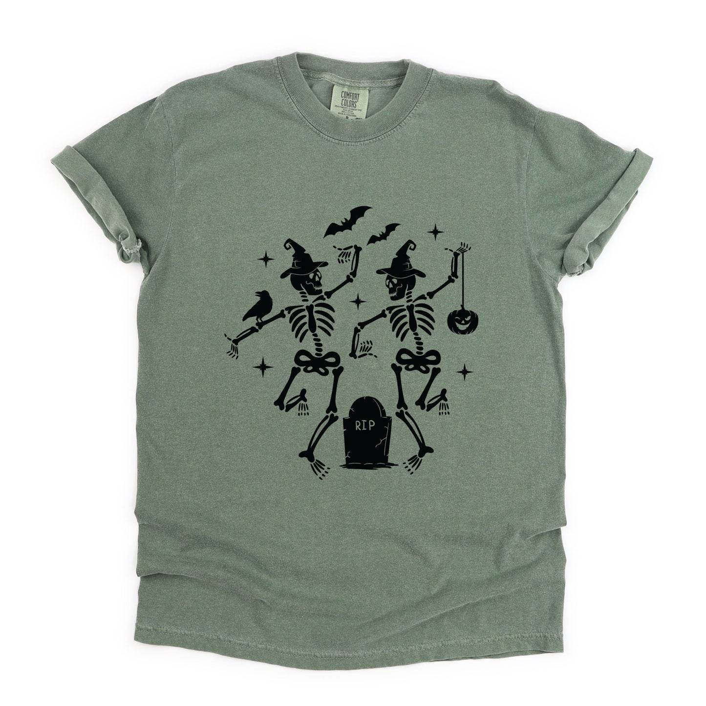 Two Skeletons Dancing Grave - Garment Dyed Tee