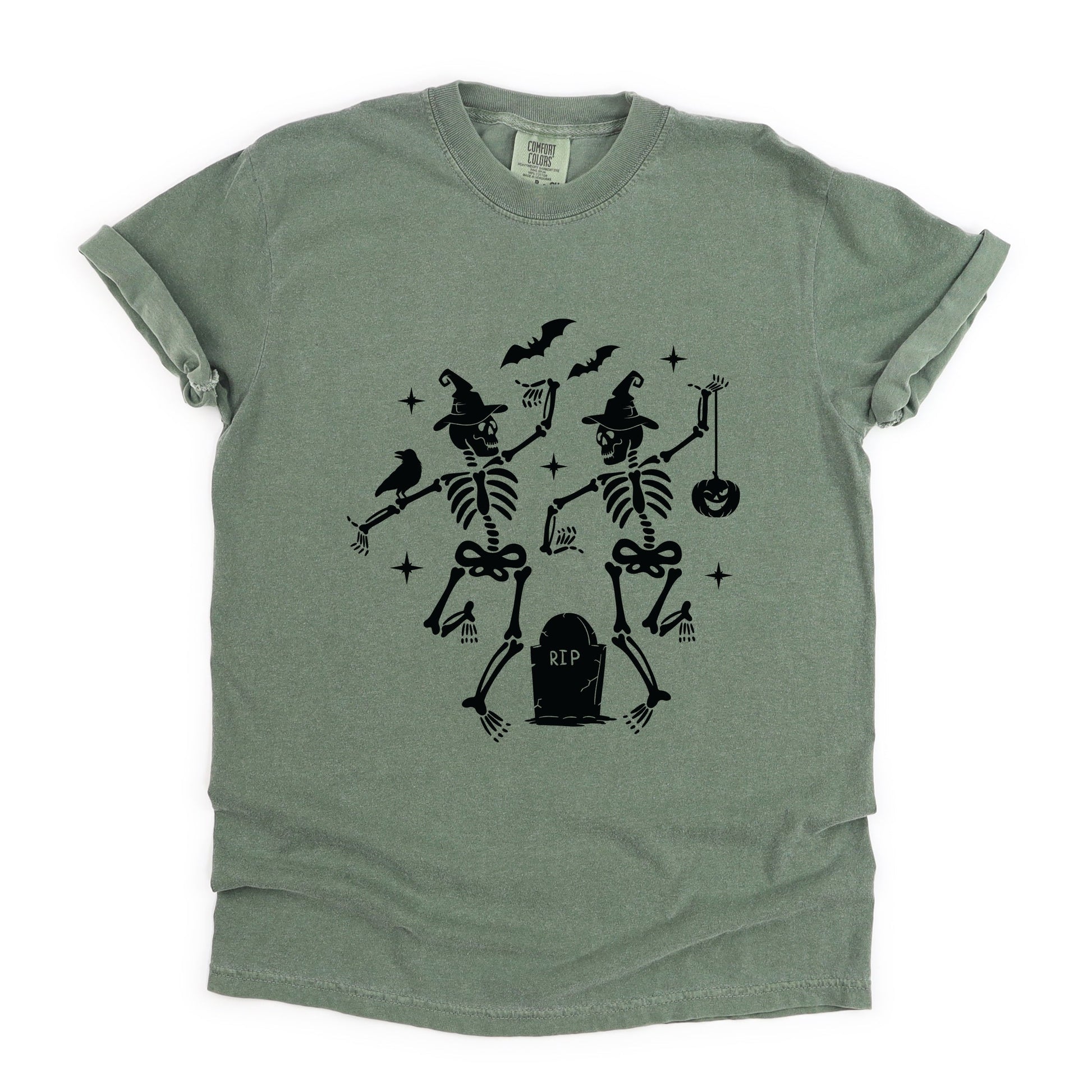 Two Skeletons Dancing Grave - Garment Dyed Tee