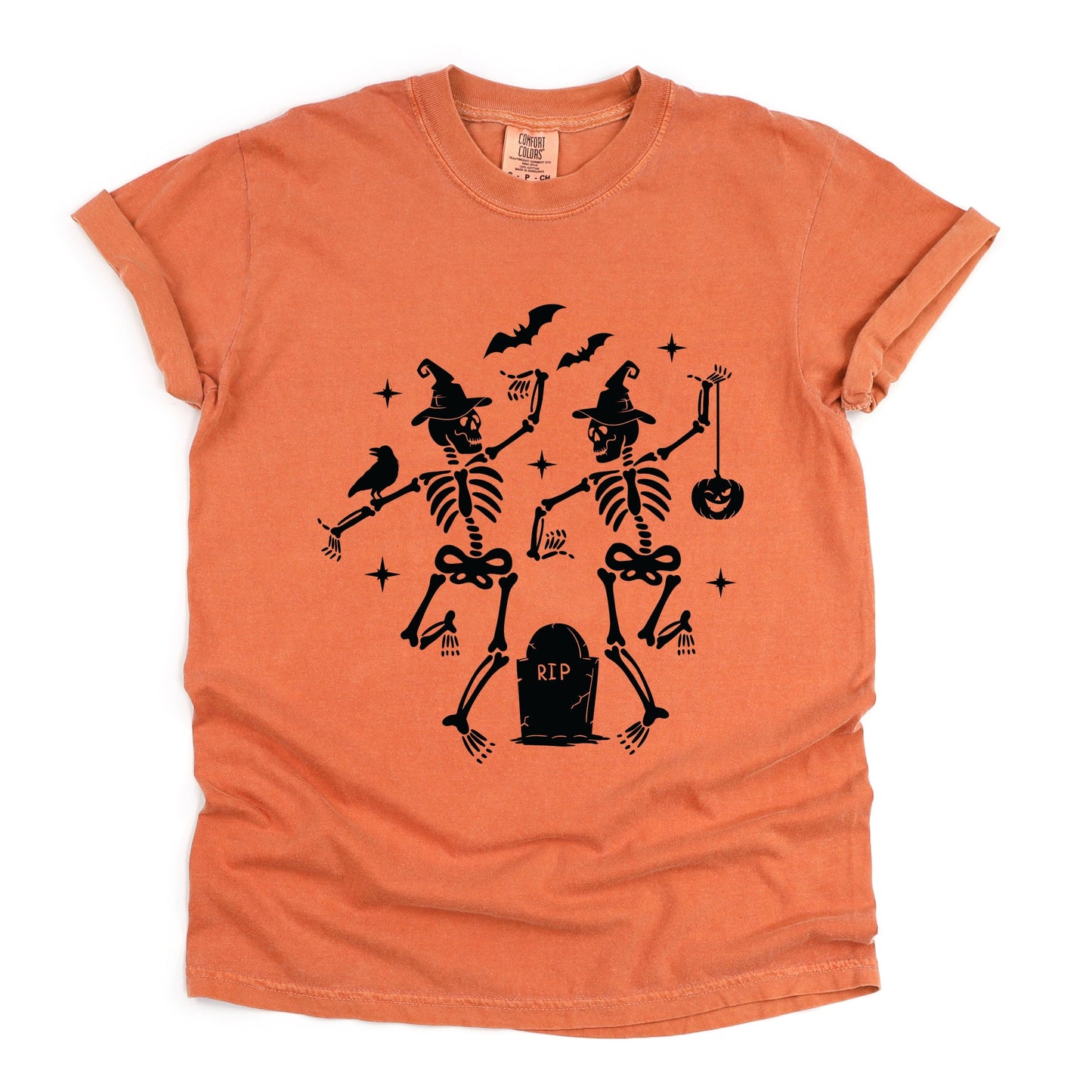 Two Skeletons Dancing Grave - Garment Dyed Tee