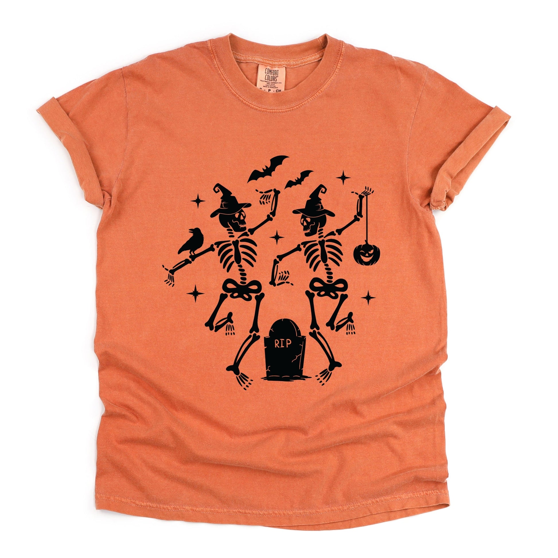 Two Skeletons Dancing Grave - Garment Dyed Tee