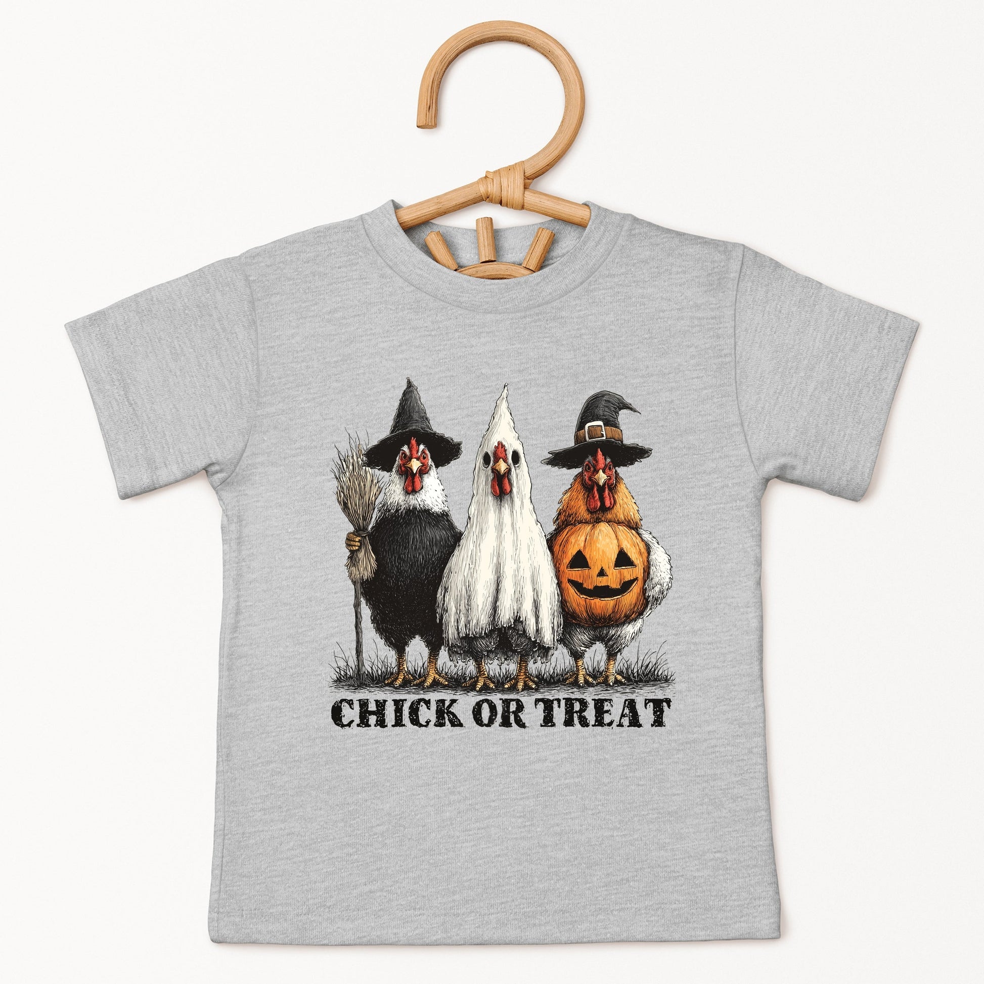 Chick or Treat Halloween Chickens - Youth Short Sleeve Graphic T-Shirt and Toddler Short Sleeve Graphic T-Shirt