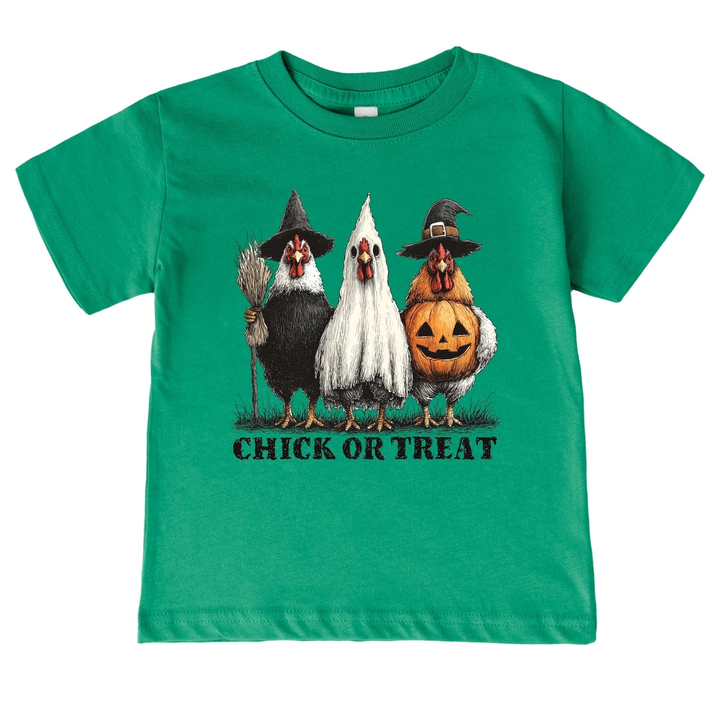 Chick or Treat Halloween Chickens - Youth Short Sleeve Graphic T-Shirt and Toddler Short Sleeve Graphic T-Shirt