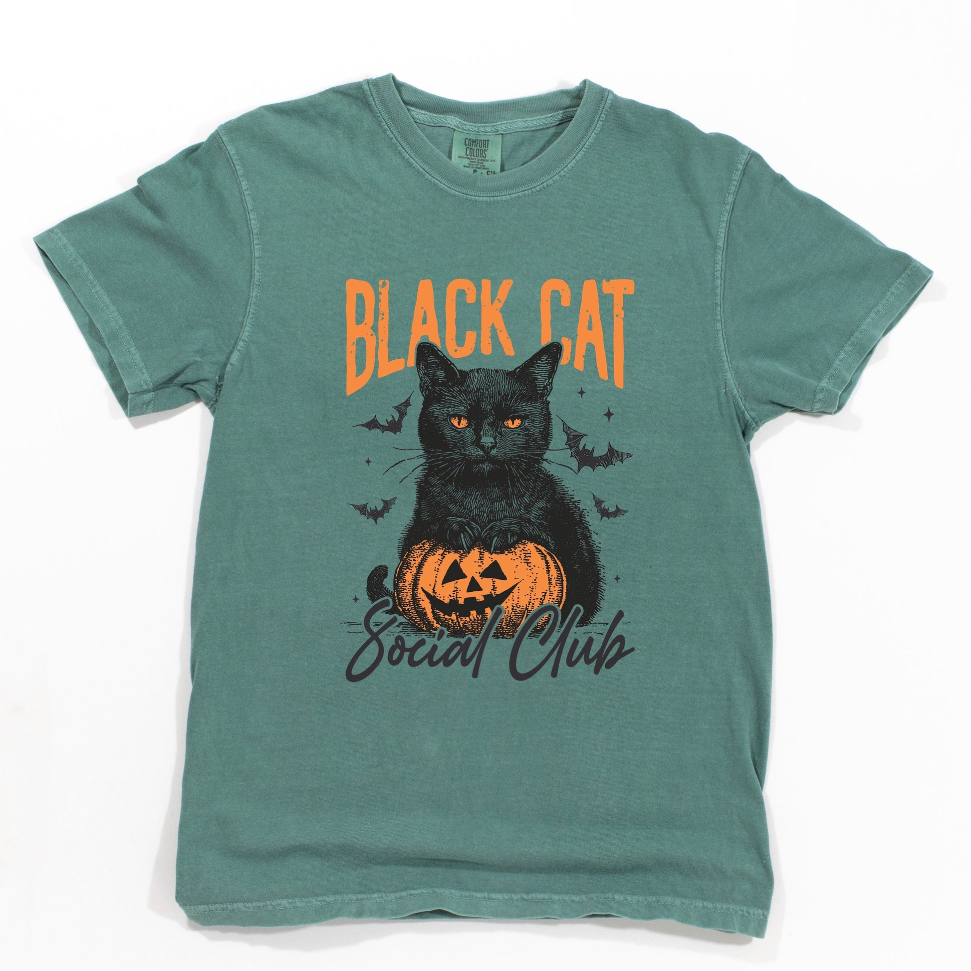 Black Cat Social Club Pumpkin - Garment Dyed Tee