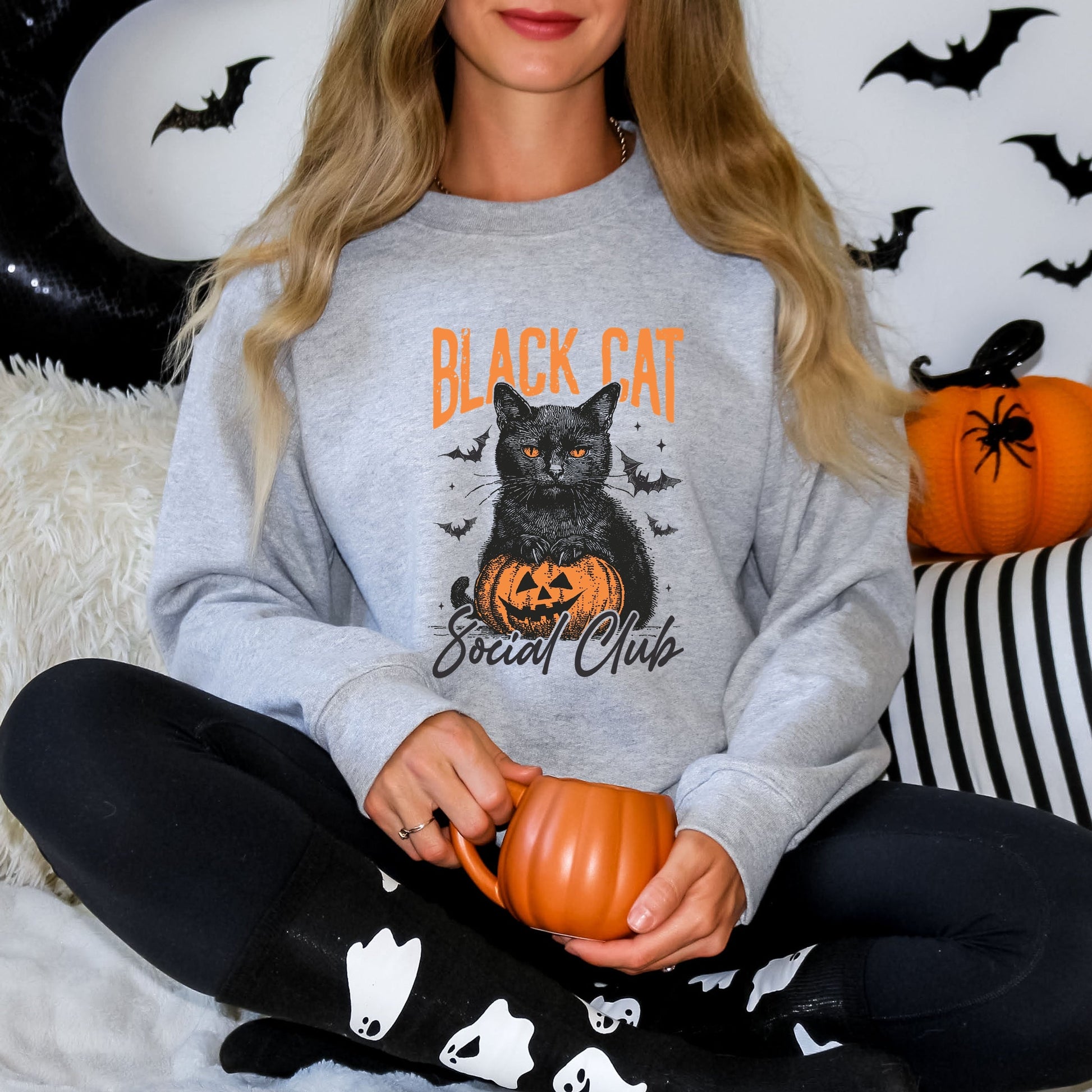 Black Cat Social Club Pumpkin - Sweatshirt