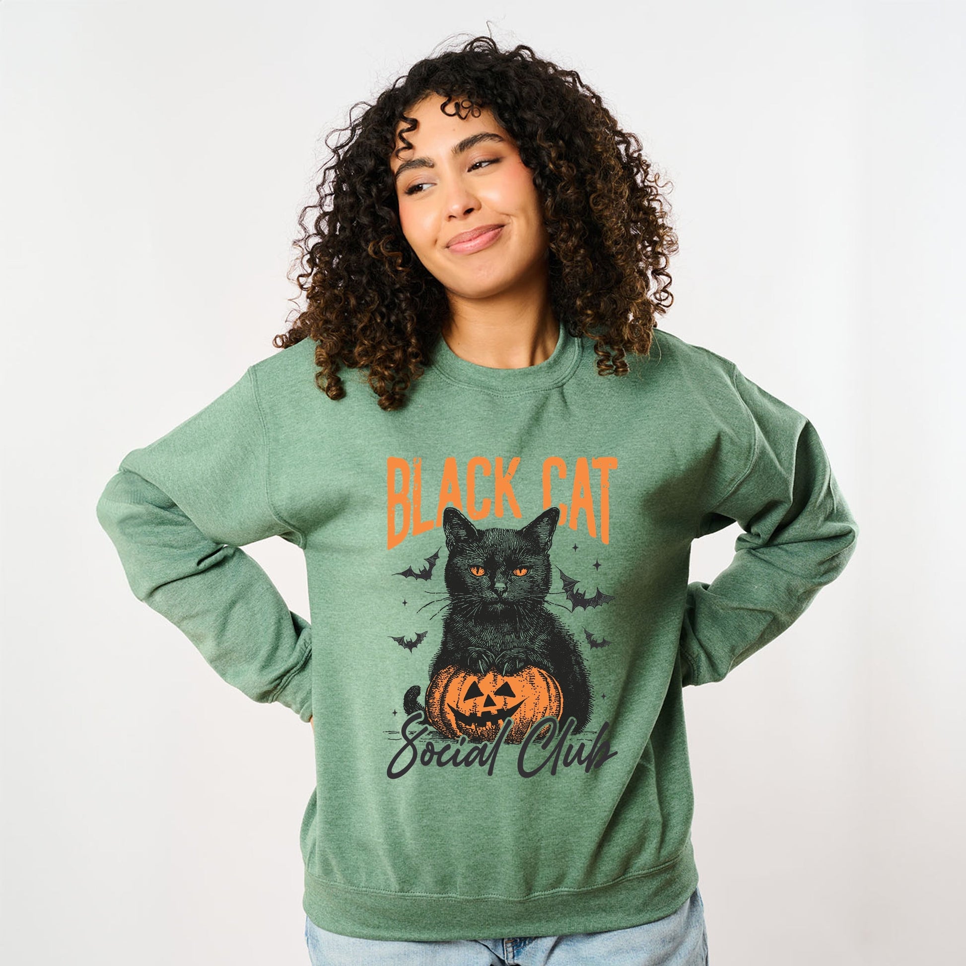 Black Cat Social Club Pumpkin - Sweatshirt