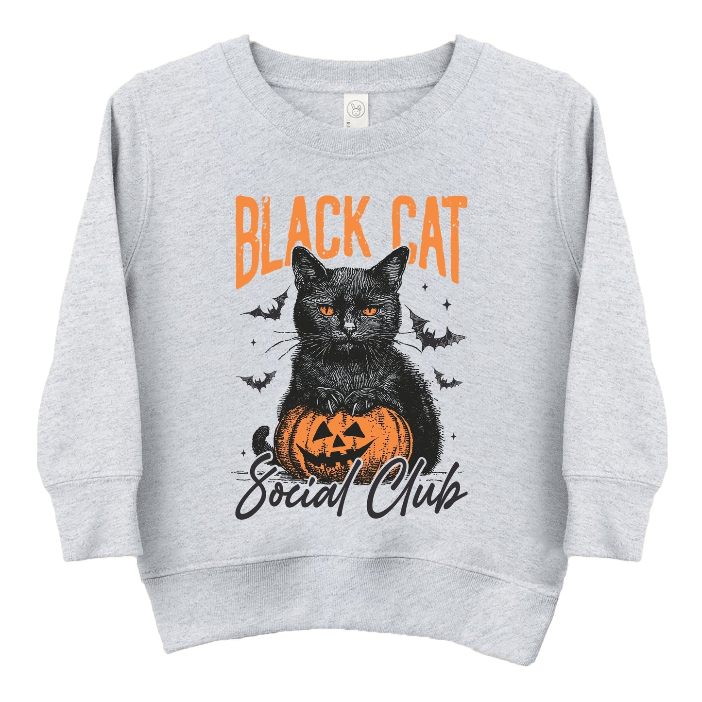Black Cat Social Club Pumpkin - Toddler Graphic Sweatshirt and Youth Graphic Sweatshirt