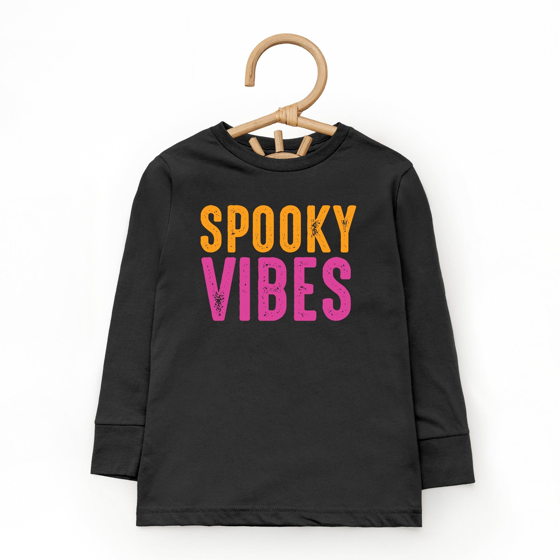 Spooky Vibes Bright Distressed - Toddler Long Sleeve Graphic Tee and Youth Long Sleeve Graphic T-Shirt
