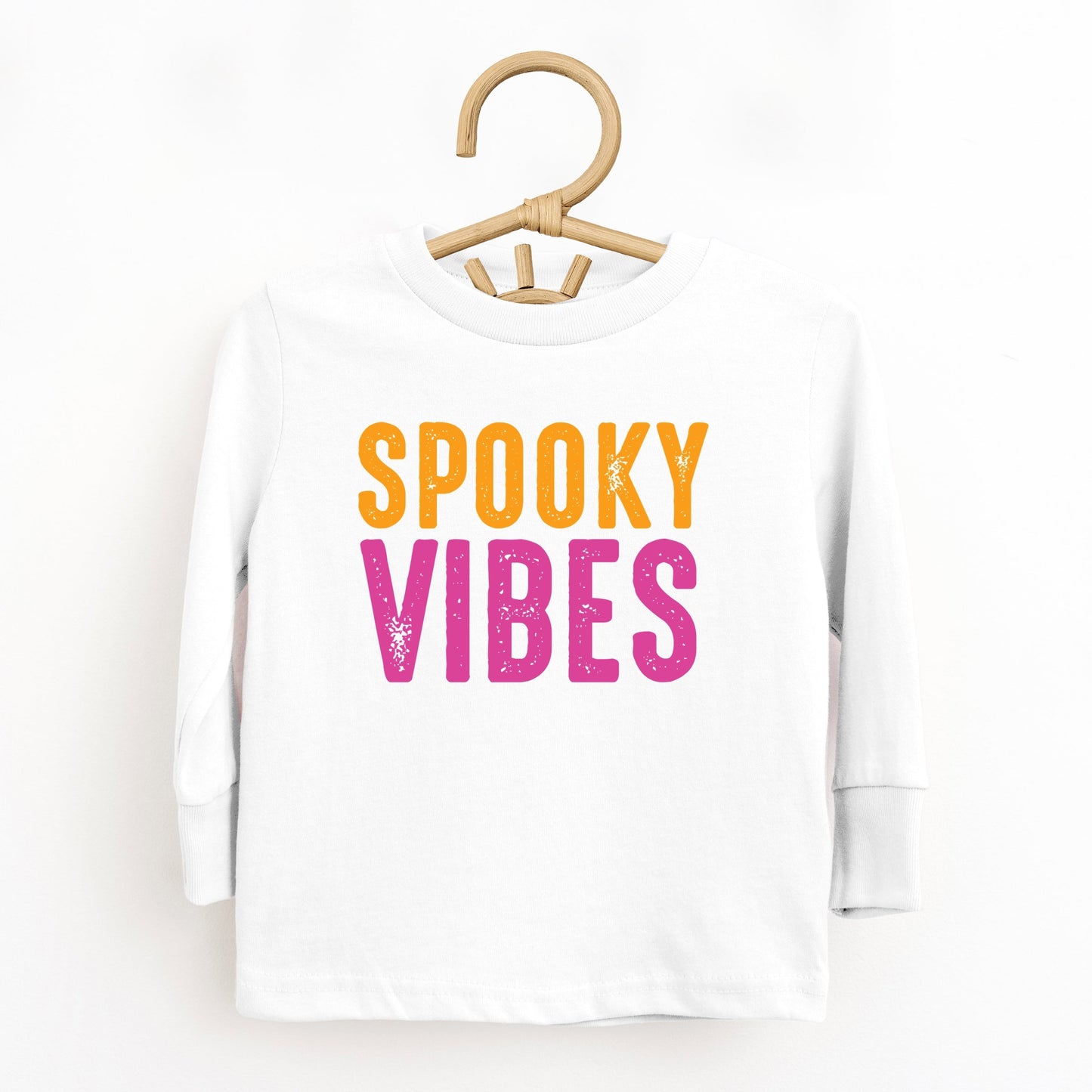 Spooky Vibes Bright Distressed - Toddler Long Sleeve Graphic Tee and Youth Long Sleeve Graphic T-Shirt