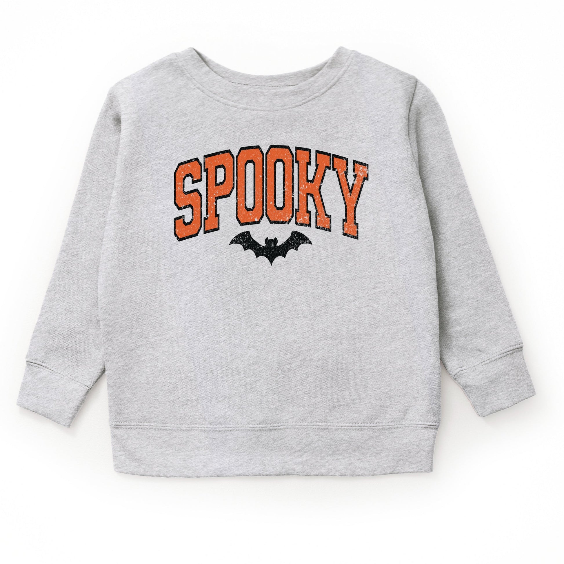 Varsity Spooky Bat Distressed - Toddler Graphic Sweatshirt and Youth Graphic Sweatshirt