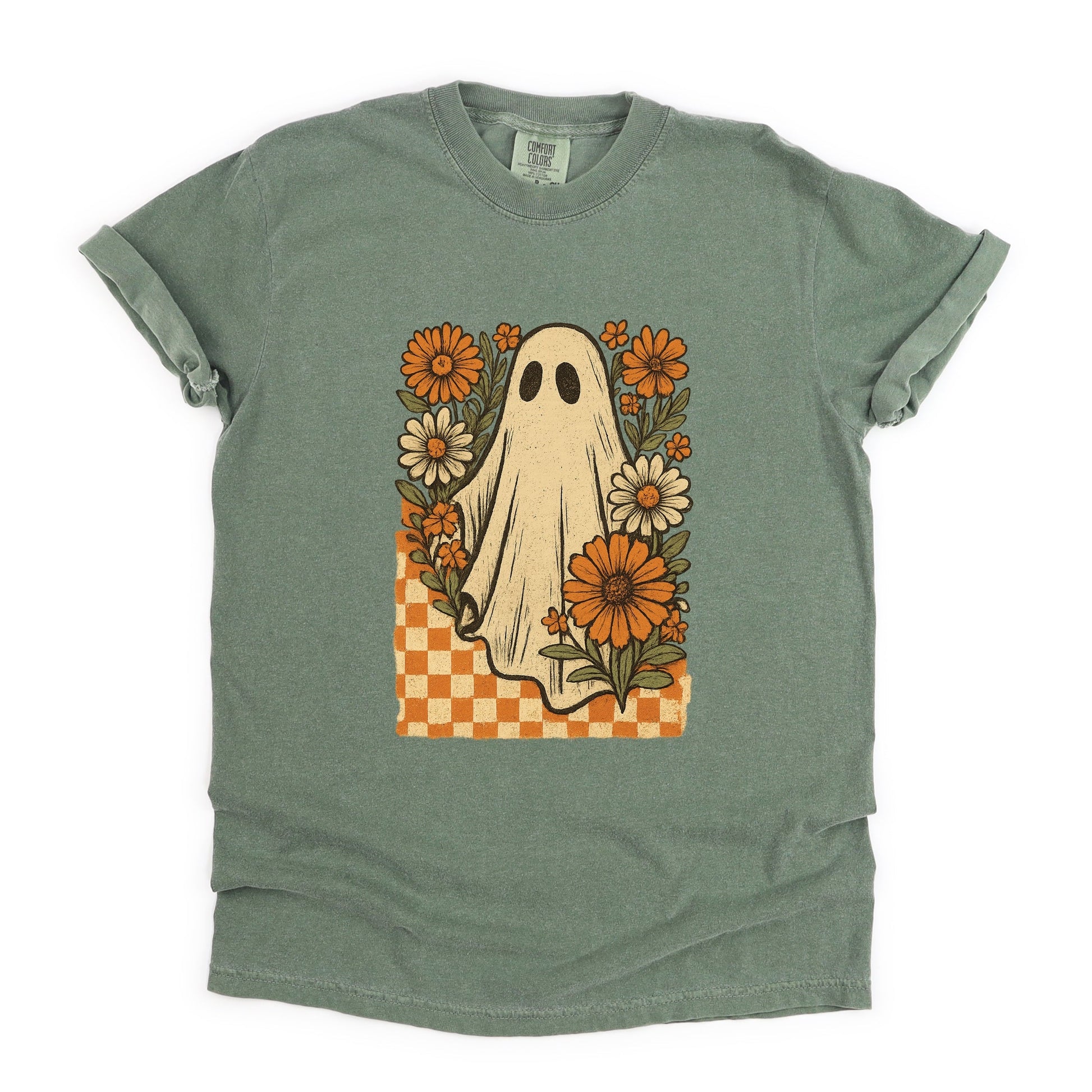 Checkered Ghost Floral Vintage - Garment Dyed Tee