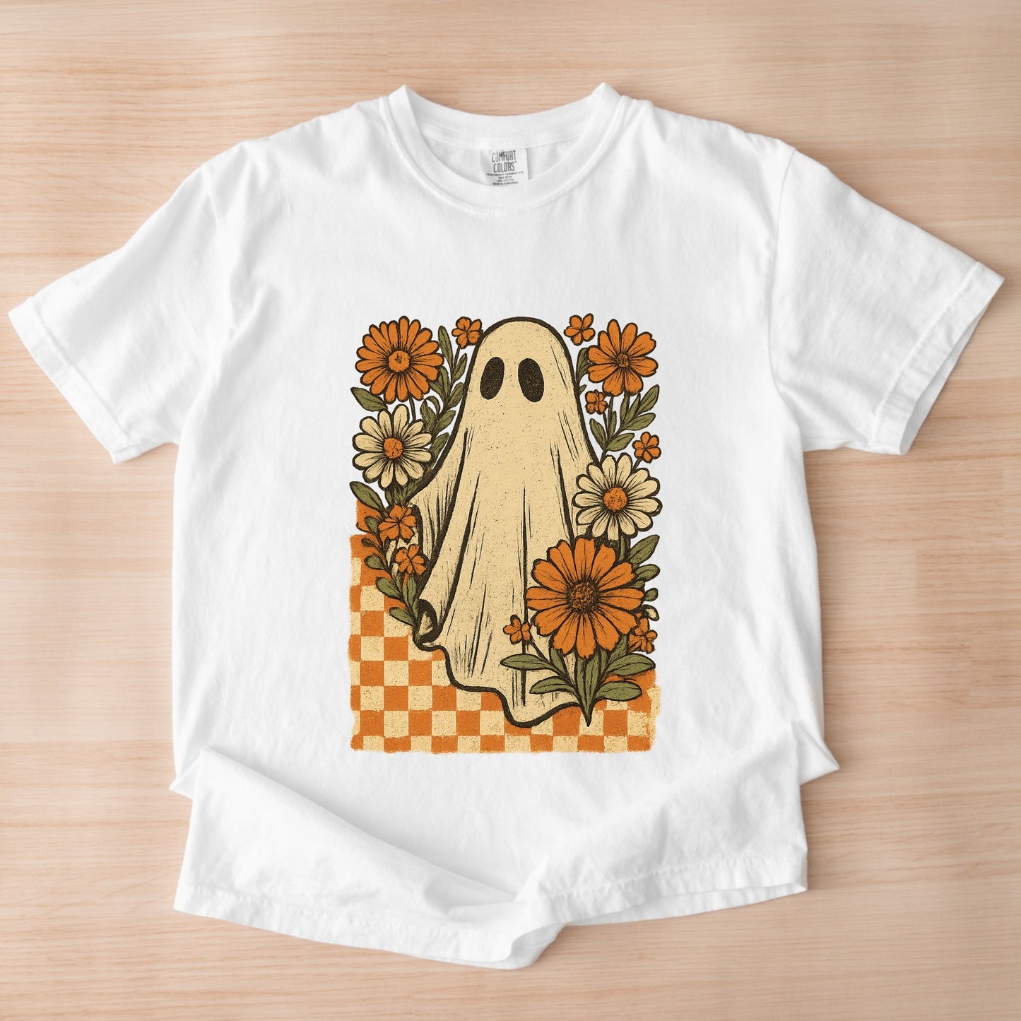 Checkered Ghost Floral Vintage - Garment Dyed Tee