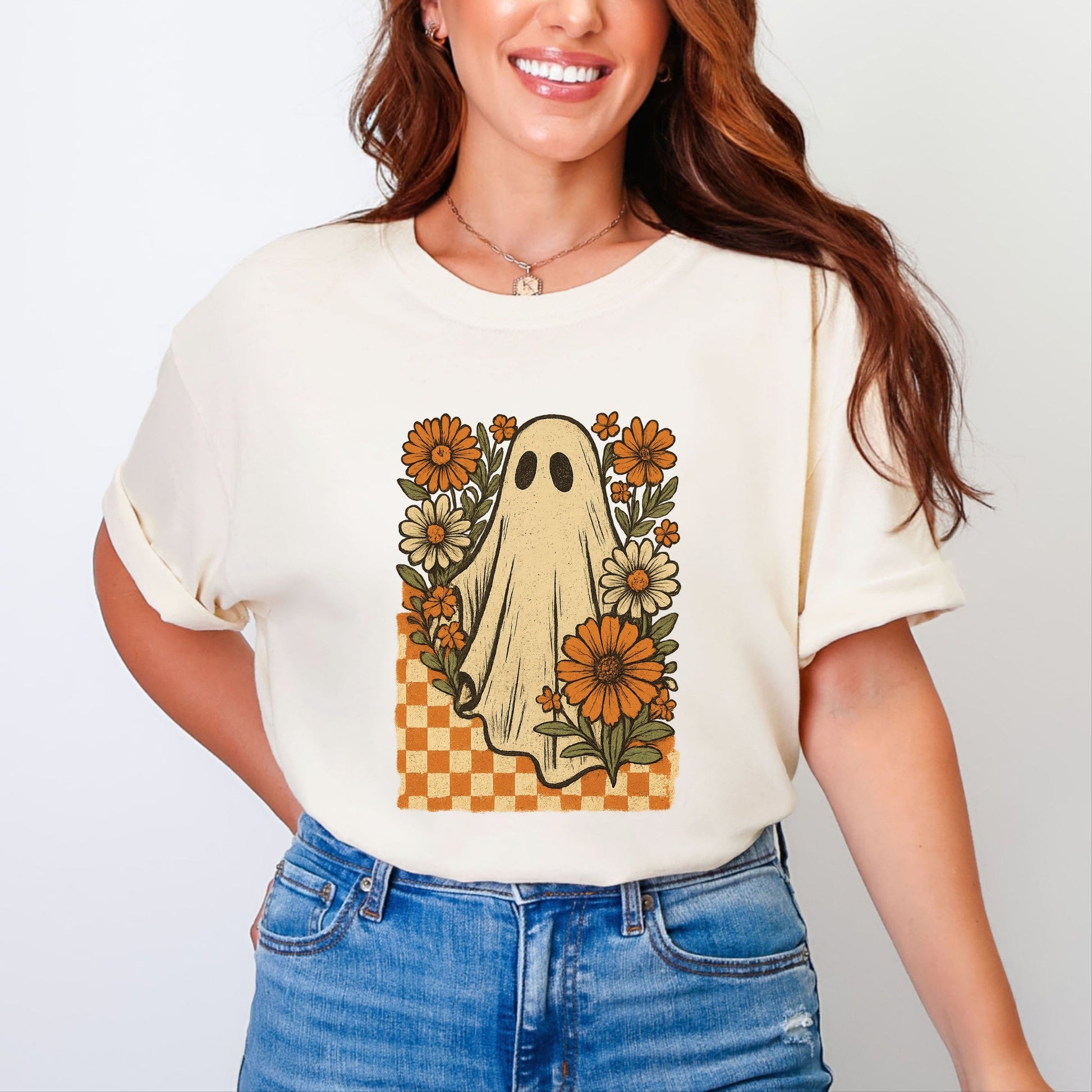 Checkered Ghost Floral Vintage - Garment Dyed Tee