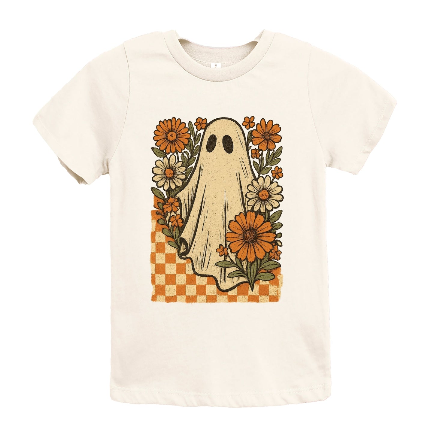 Checkered Ghost Floral Vintage - Youth Short Sleeve Graphic T-Shirt and Toddler Short Sleeve Graphic T-Shirt