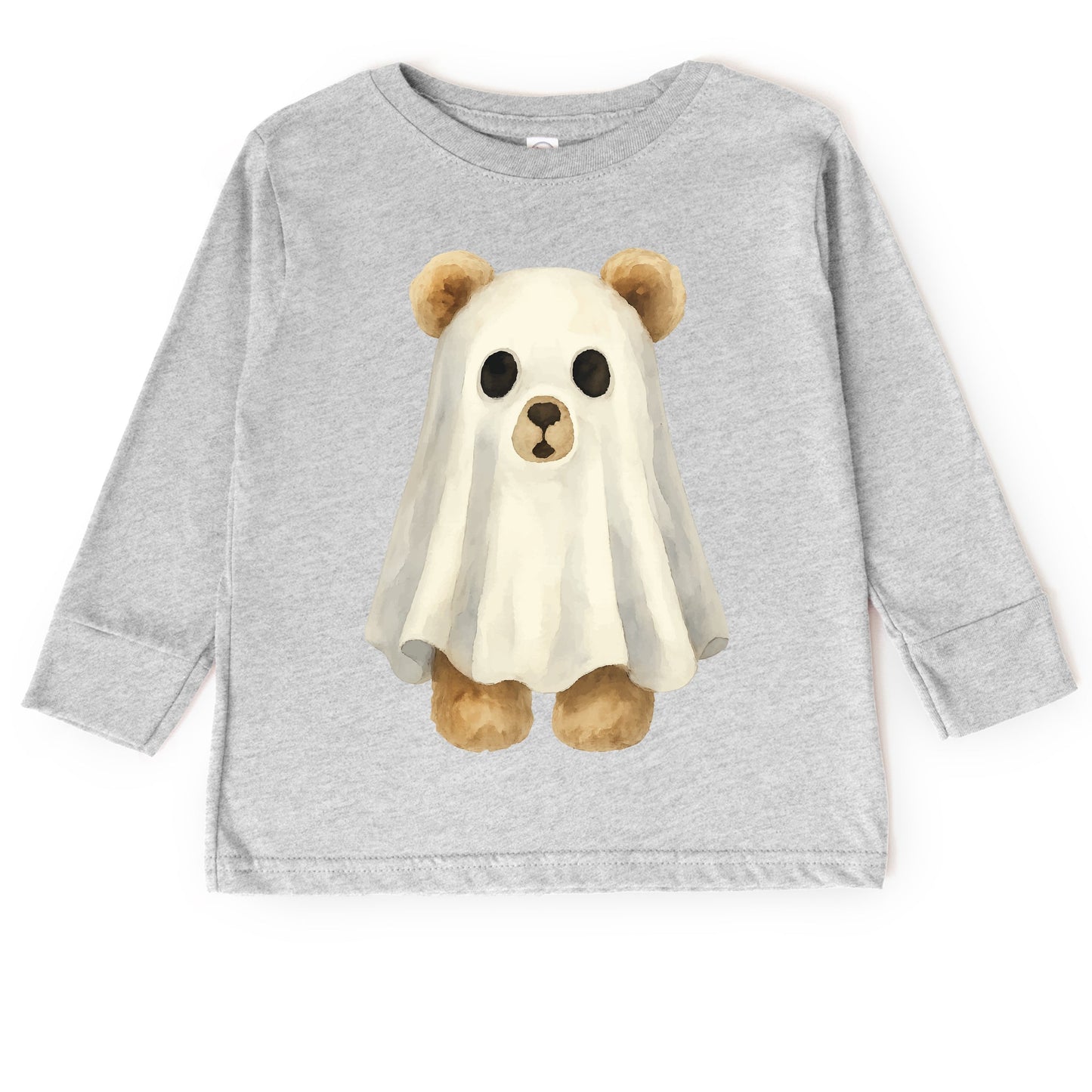 Watercolor Ghost Bear - Kids Youth Long Sleeve Tee and Kids Toddler Long Sleeve Tee