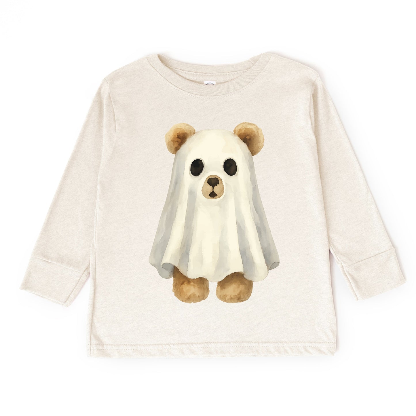 Watercolor Ghost Bear - Kids Youth Long Sleeve Tee and Kids Toddler Long Sleeve Tee