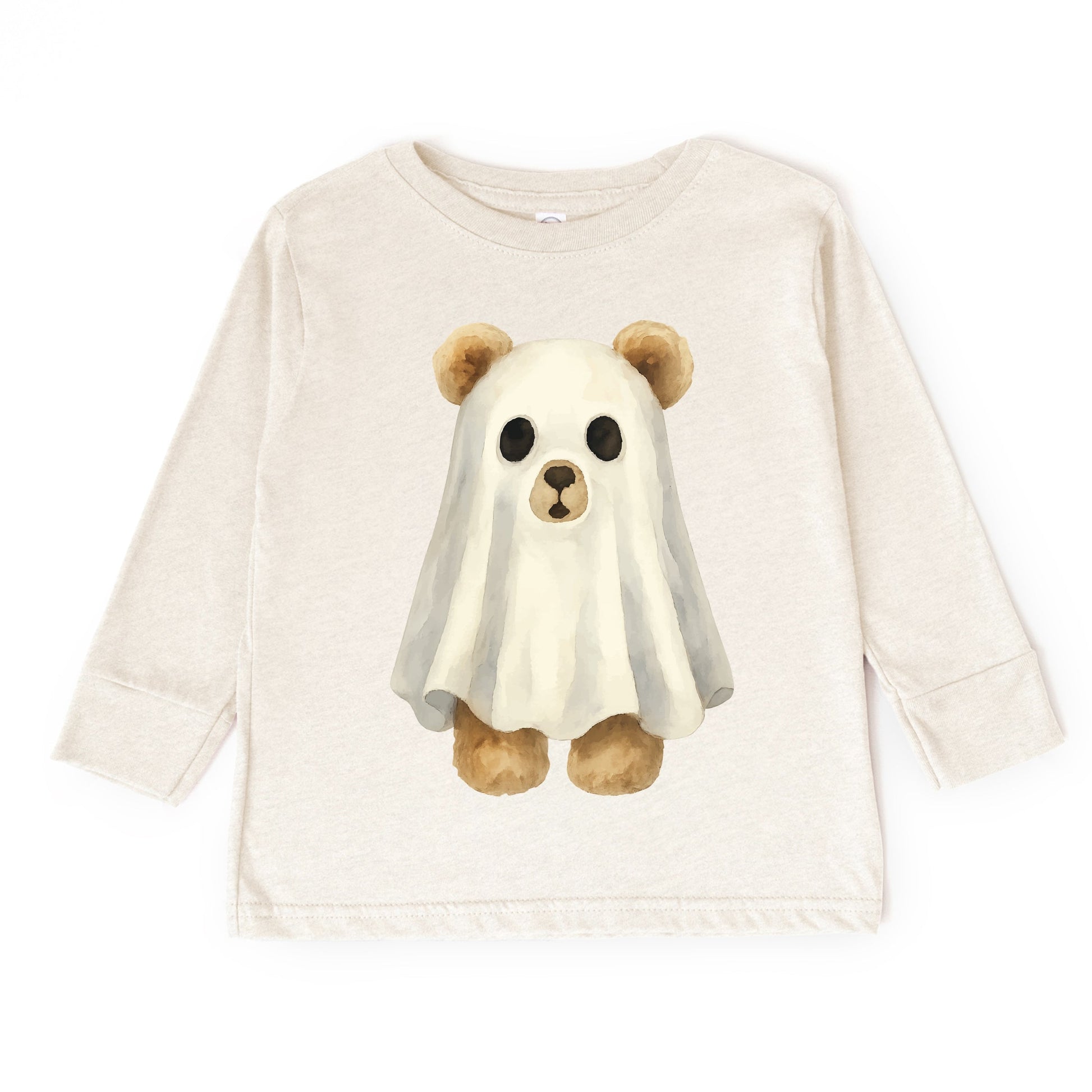 Watercolor Ghost Bear - Kids Youth Long Sleeve Tee and Kids Toddler Long Sleeve Tee