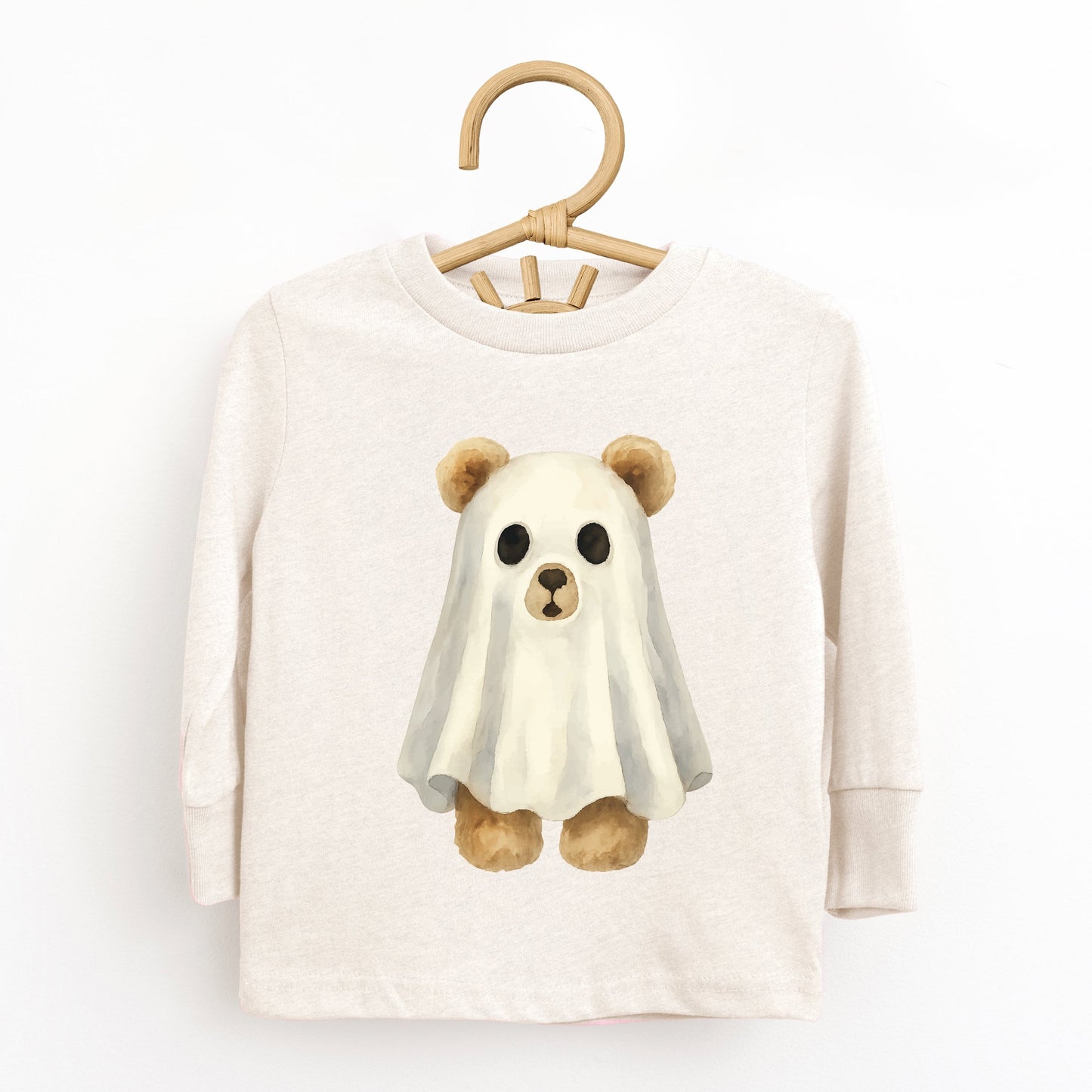 Watercolor Ghost Bear - Kids Youth Long Sleeve Tee and Kids Toddler Long Sleeve Tee