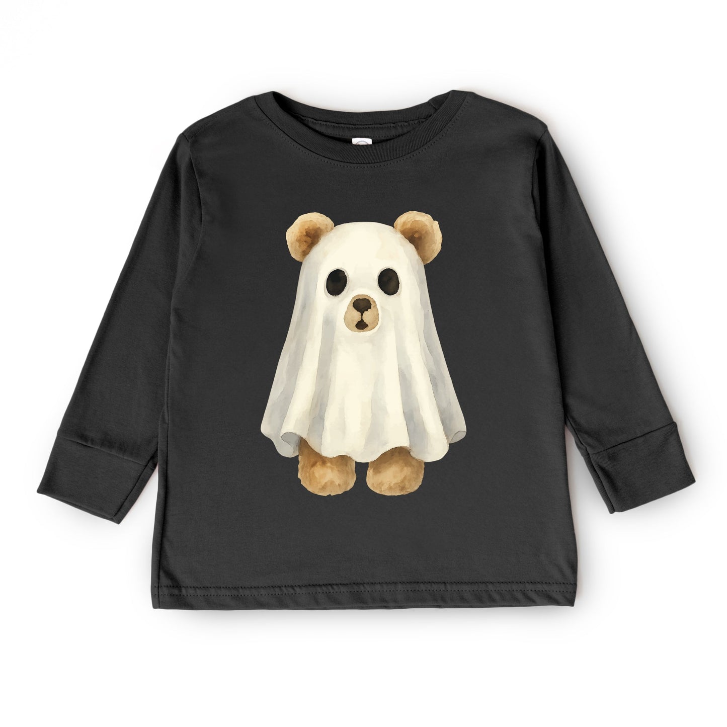 Watercolor Ghost Bear - Kids Youth Long Sleeve Tee and Kids Toddler Long Sleeve Tee