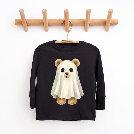 Watercolor Ghost Bear - Kids Youth Long Sleeve Tee and Kids Toddler Long Sleeve Tee